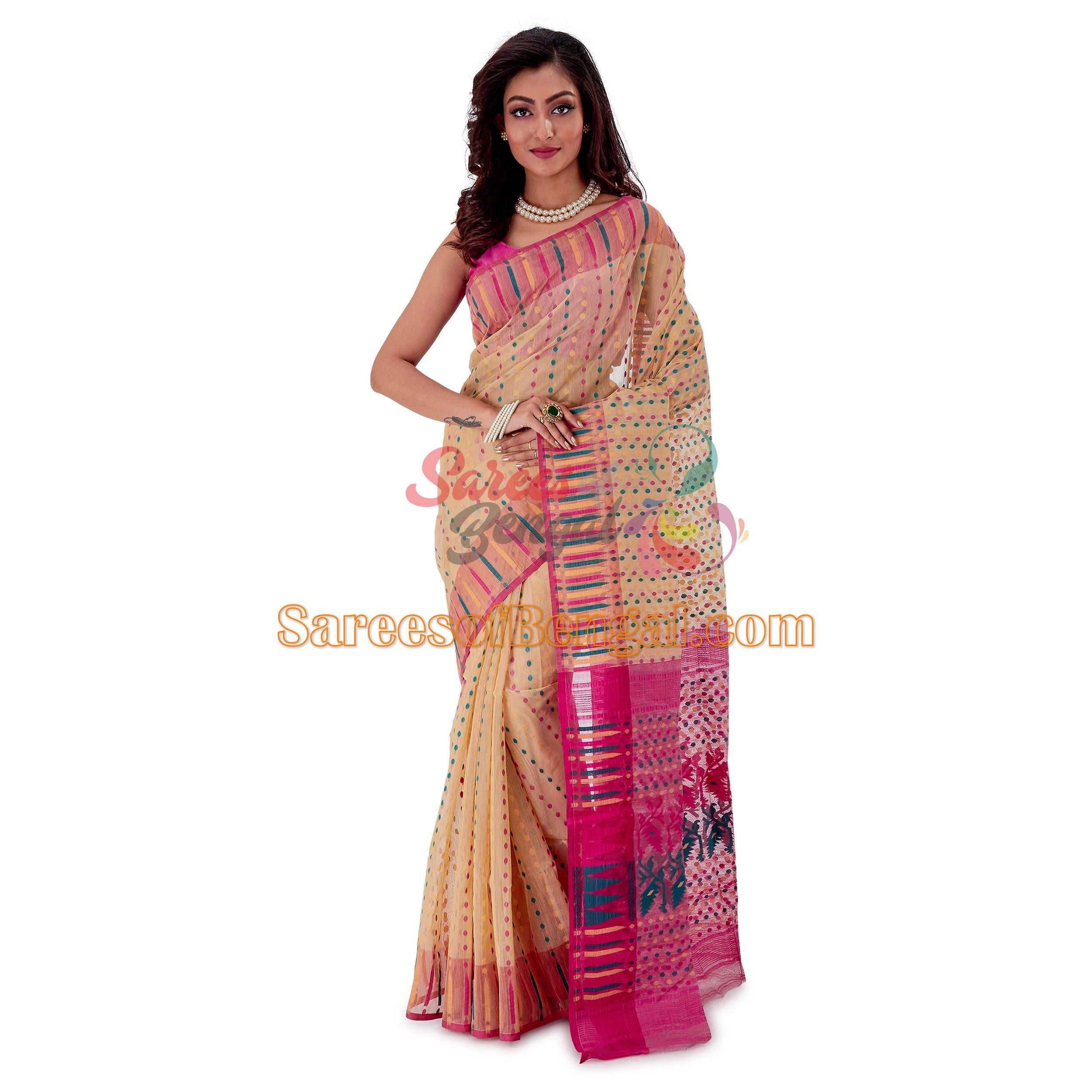 Elegant Cotton Silk Jamdani Saree