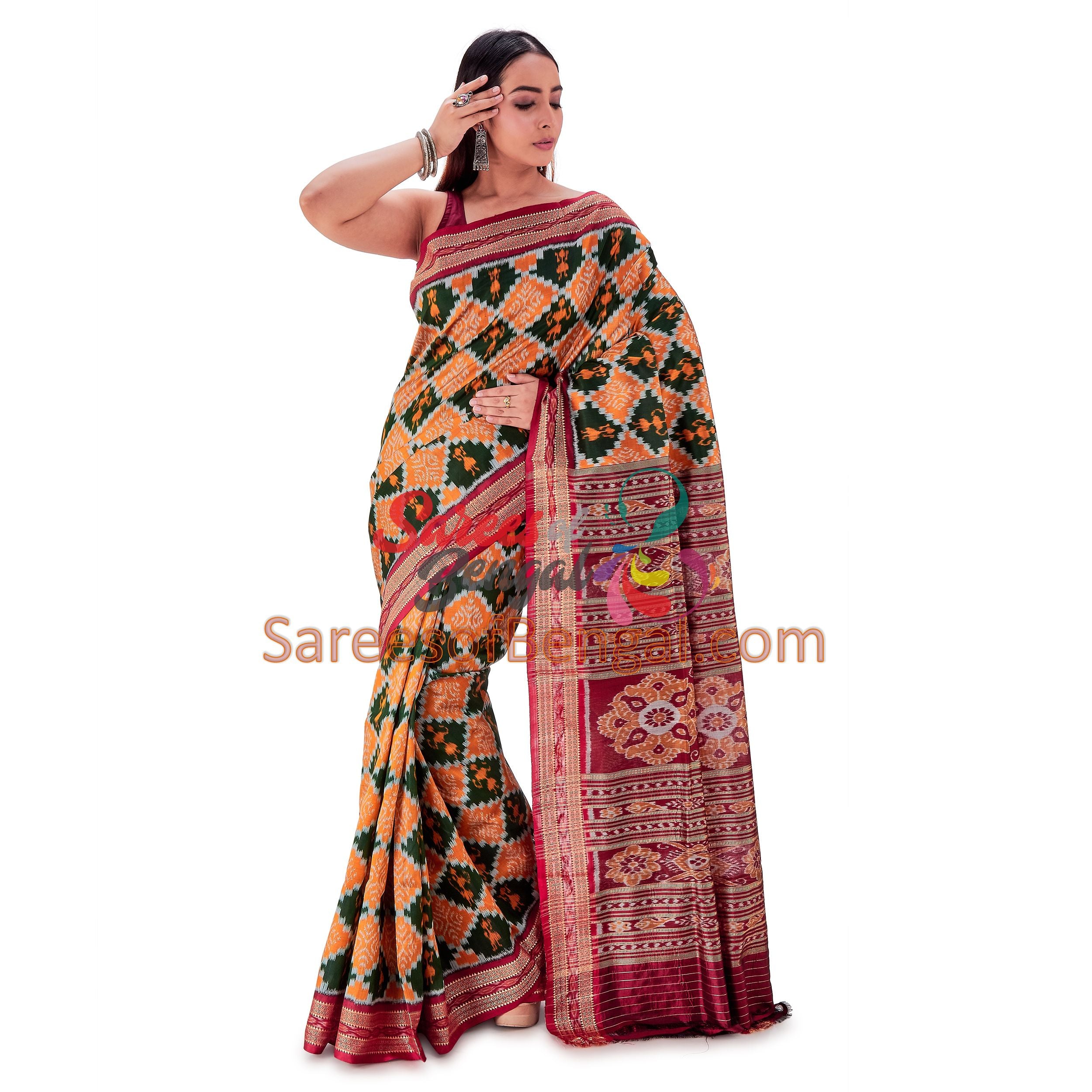 Odisha Khandua Ikkat Silk Saree