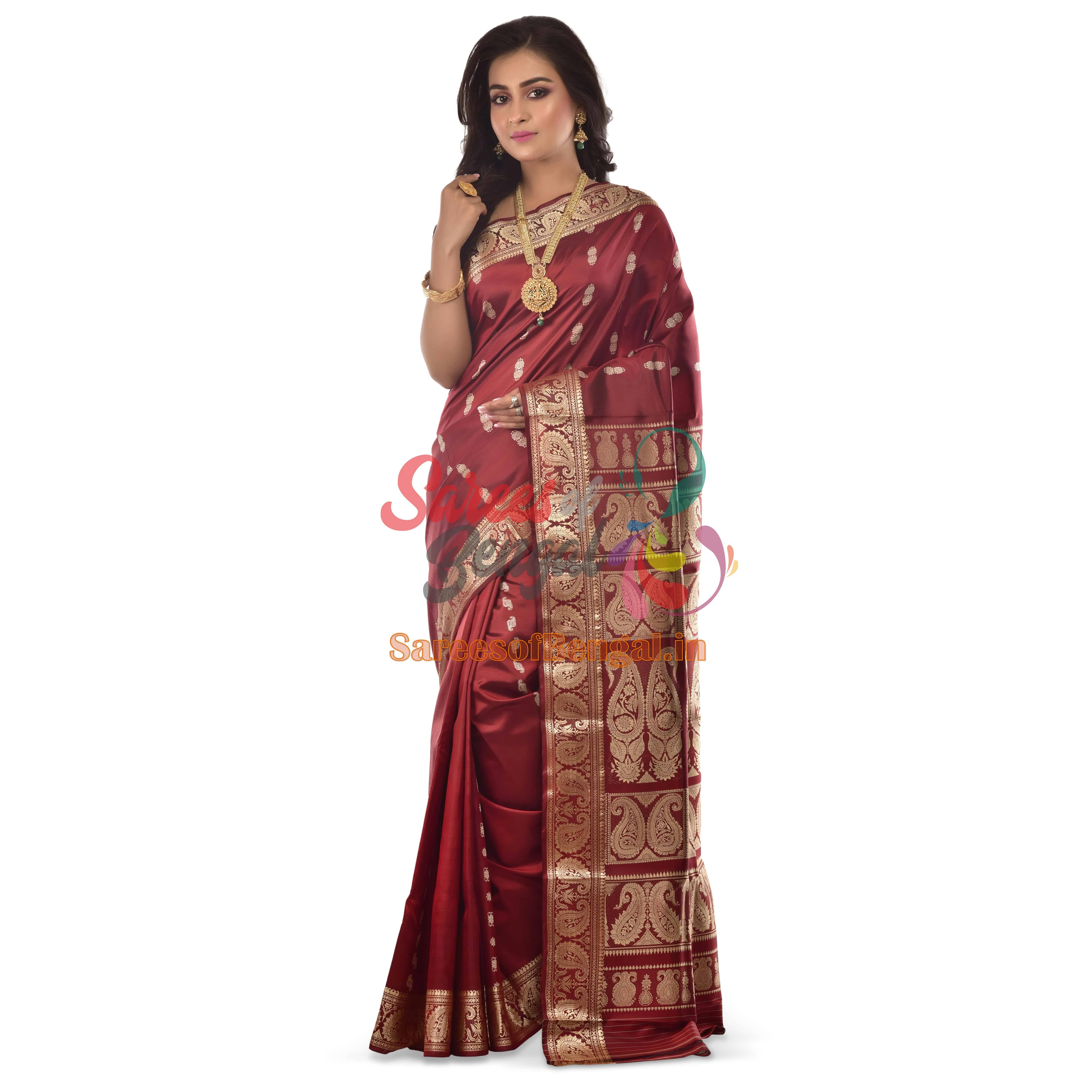 Authentic Paisley Motif Baluchari Saree