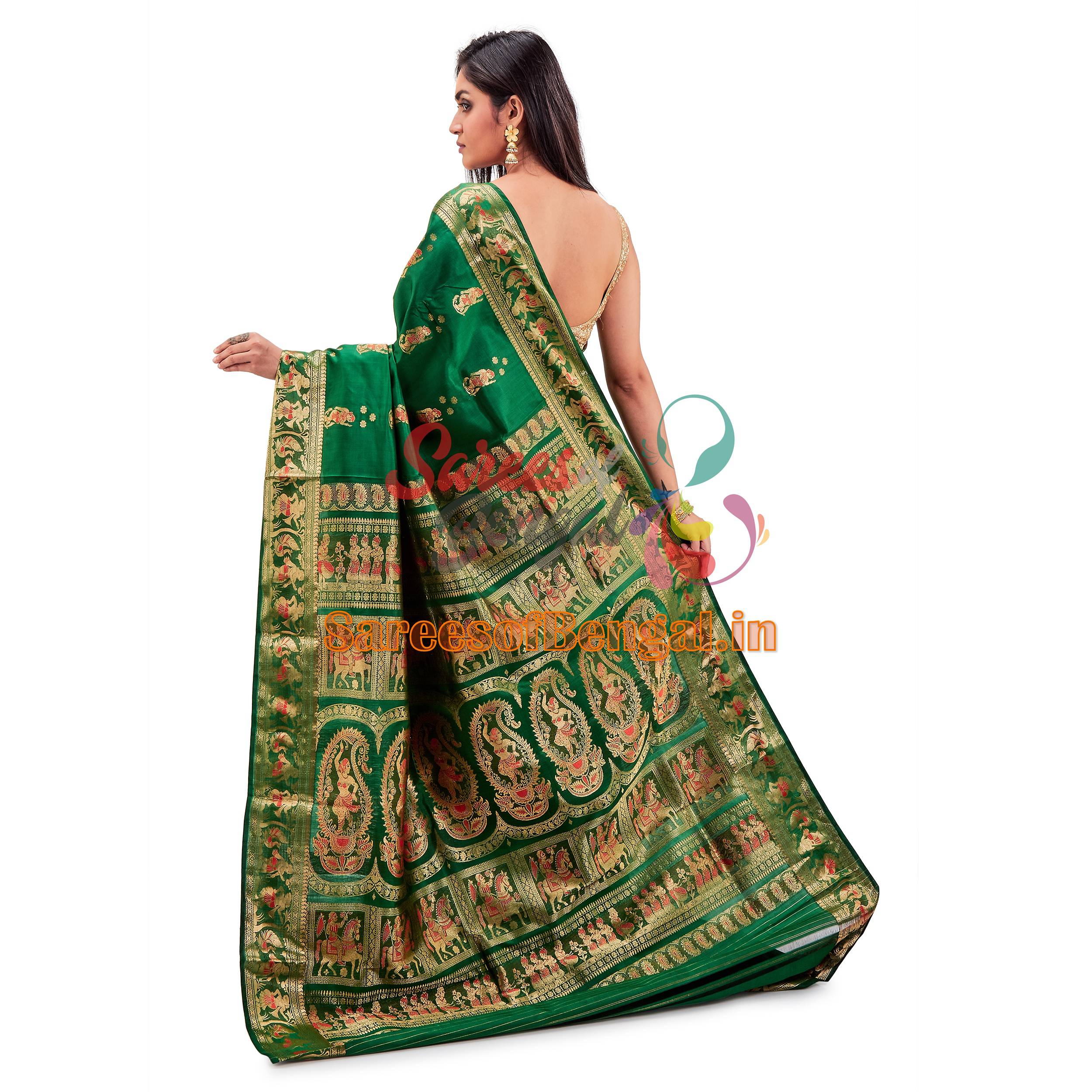 Authentic Bishnupuri Swarnachari Silk Saree