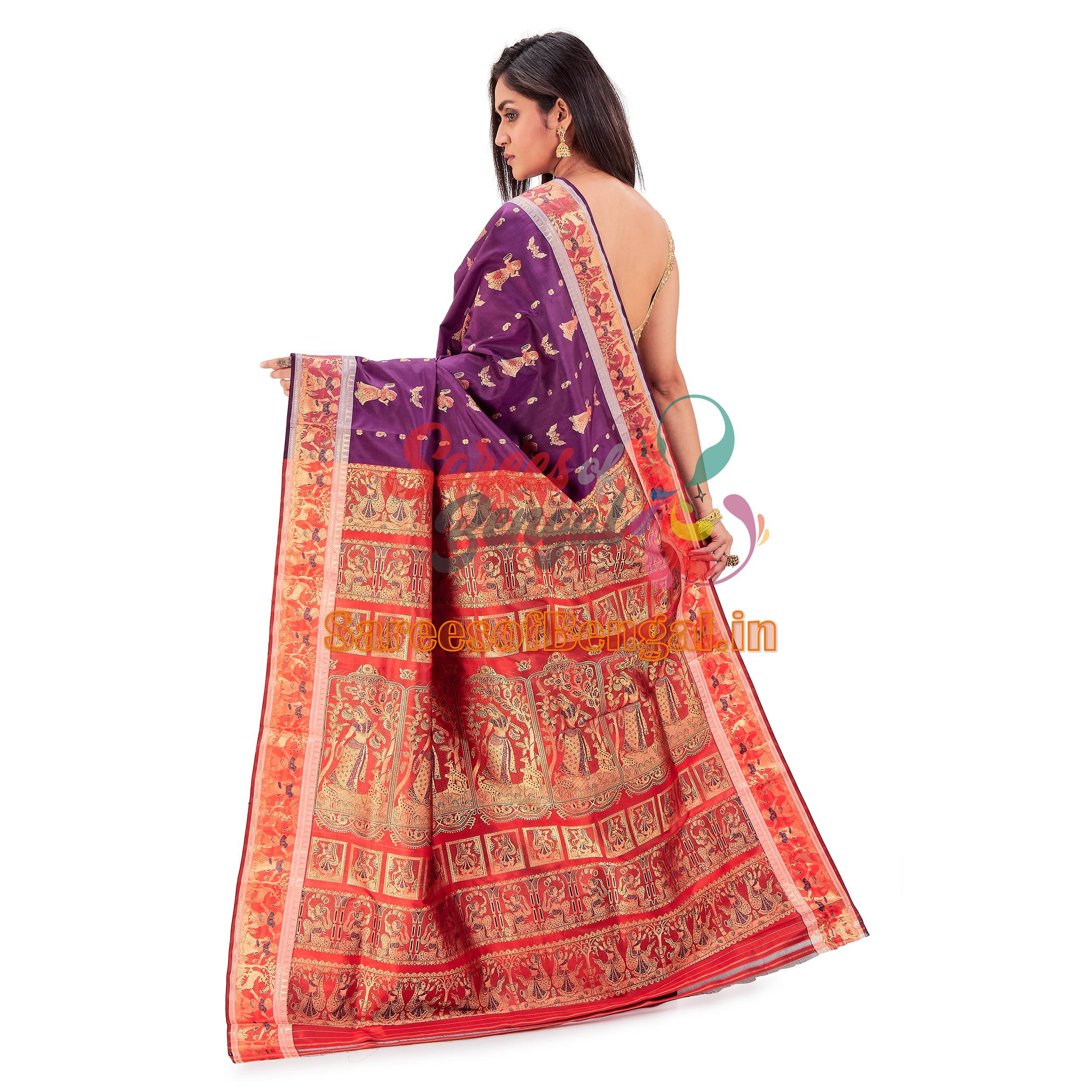 Contrast Swarnachari Silk Saree