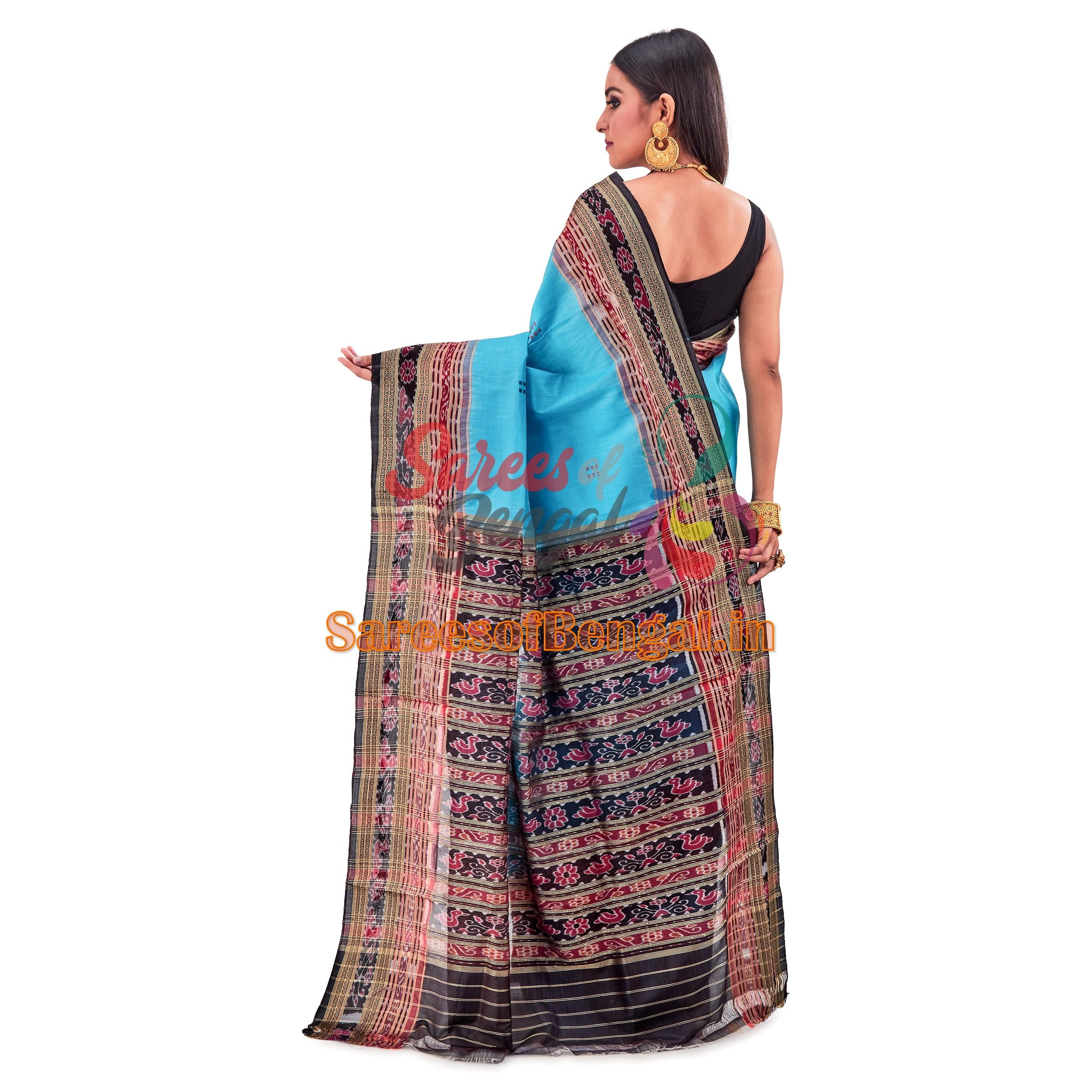 Sanchipaar Khandua Ikkat Silk Saree