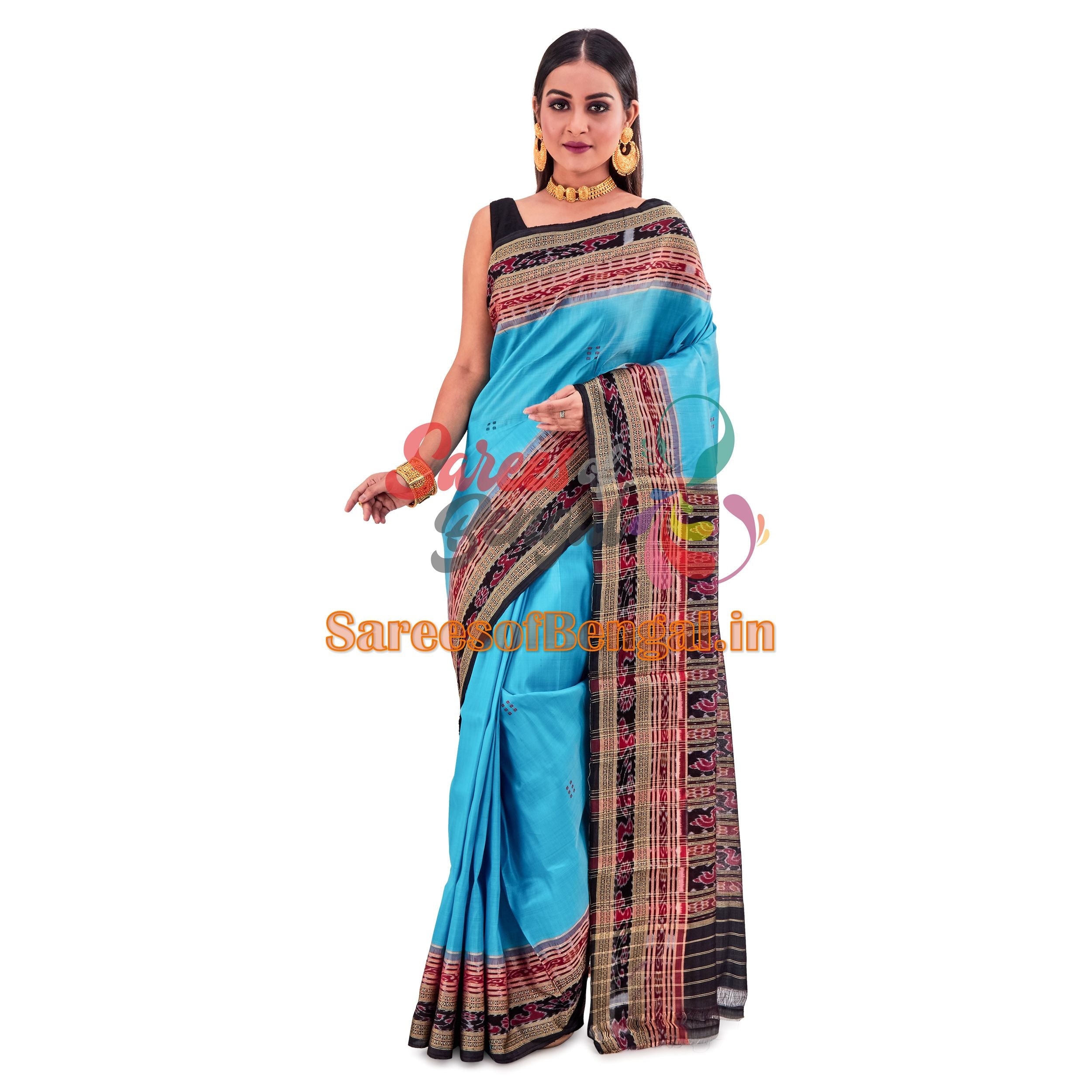 Sanchipaar Khandua Ikkat Silk Saree