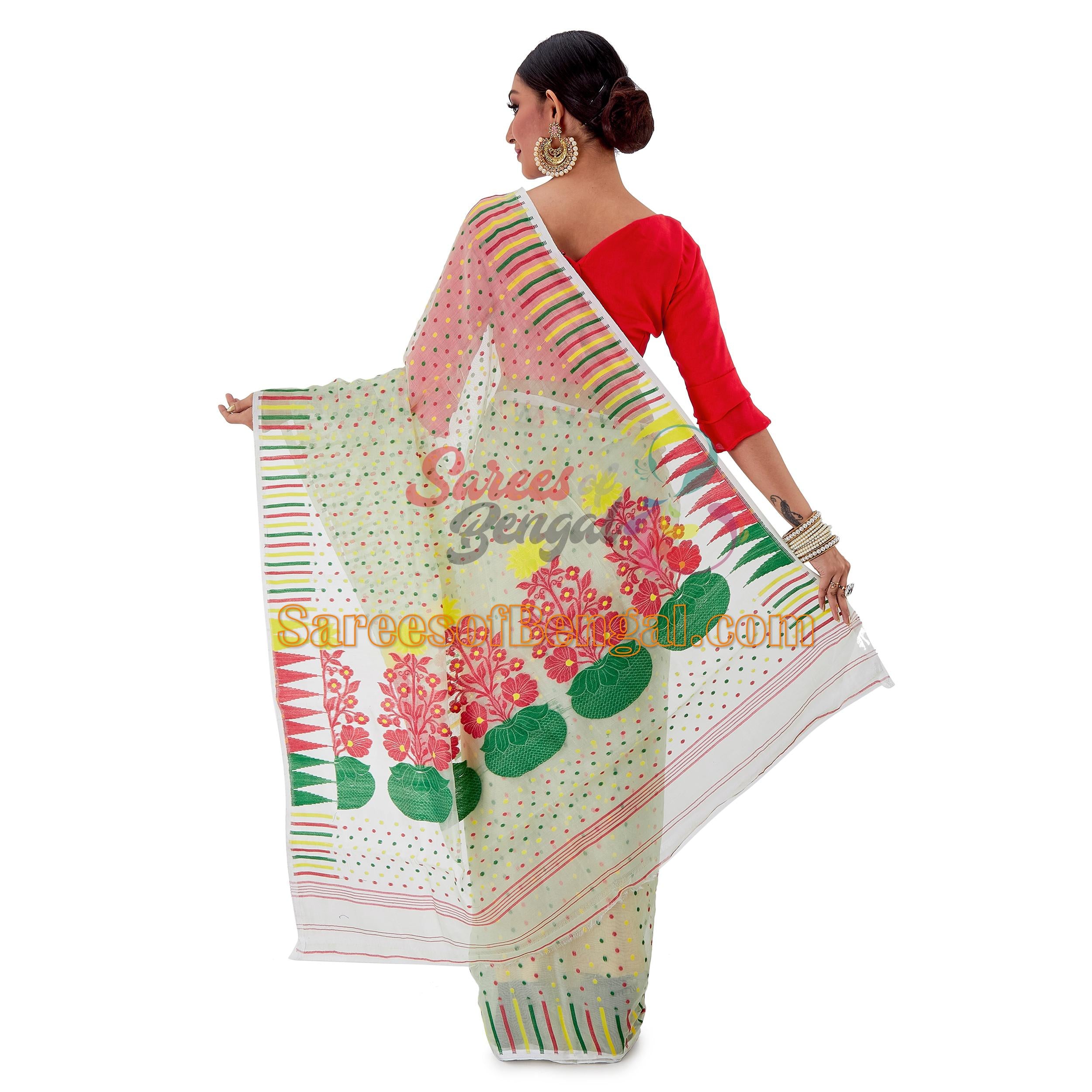 Handwoven Cotton Silk Jamdani Saree