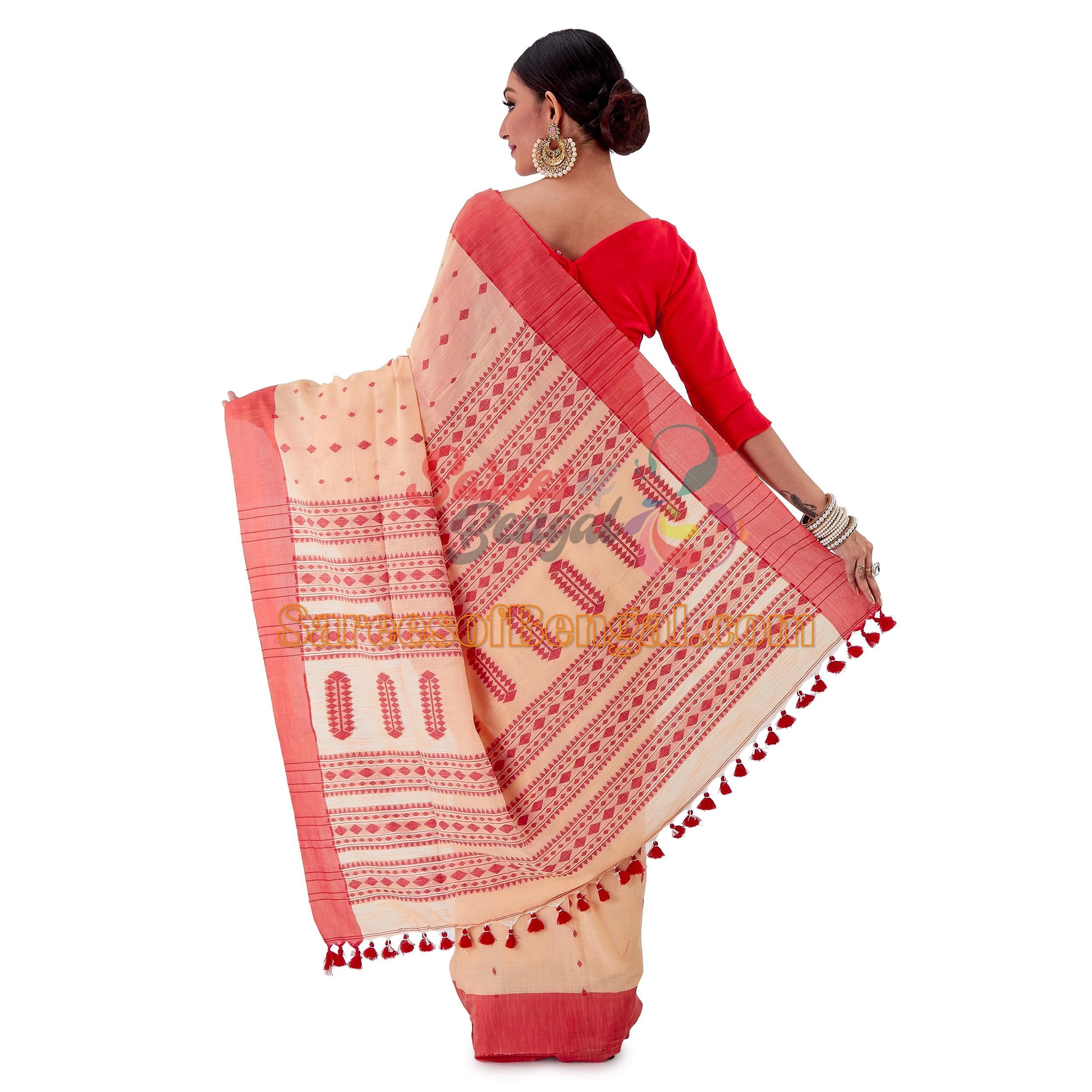 Handwoven Khadi Jamdani Saree