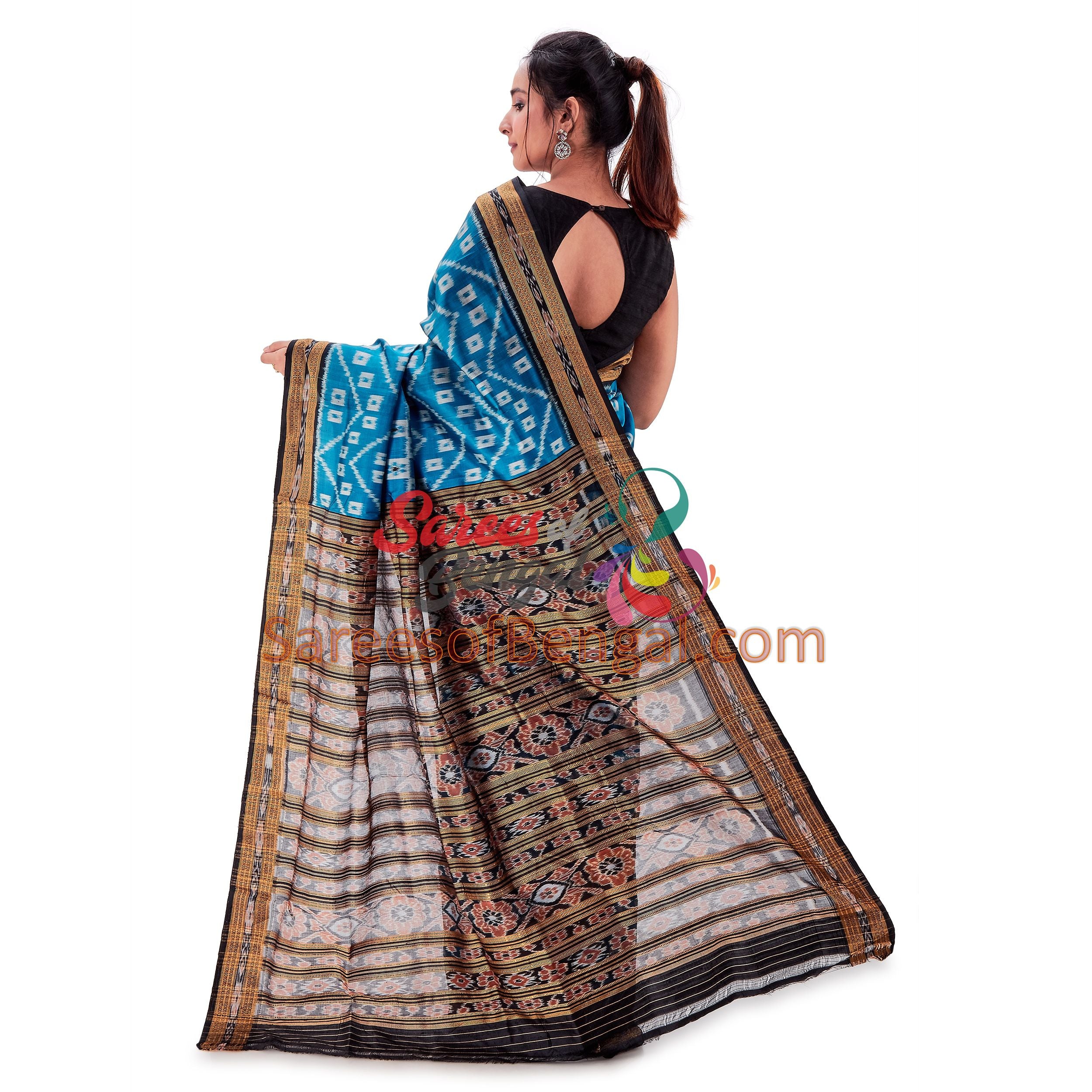 Odisha Nuapatna Ikkat Silk Saree Blue