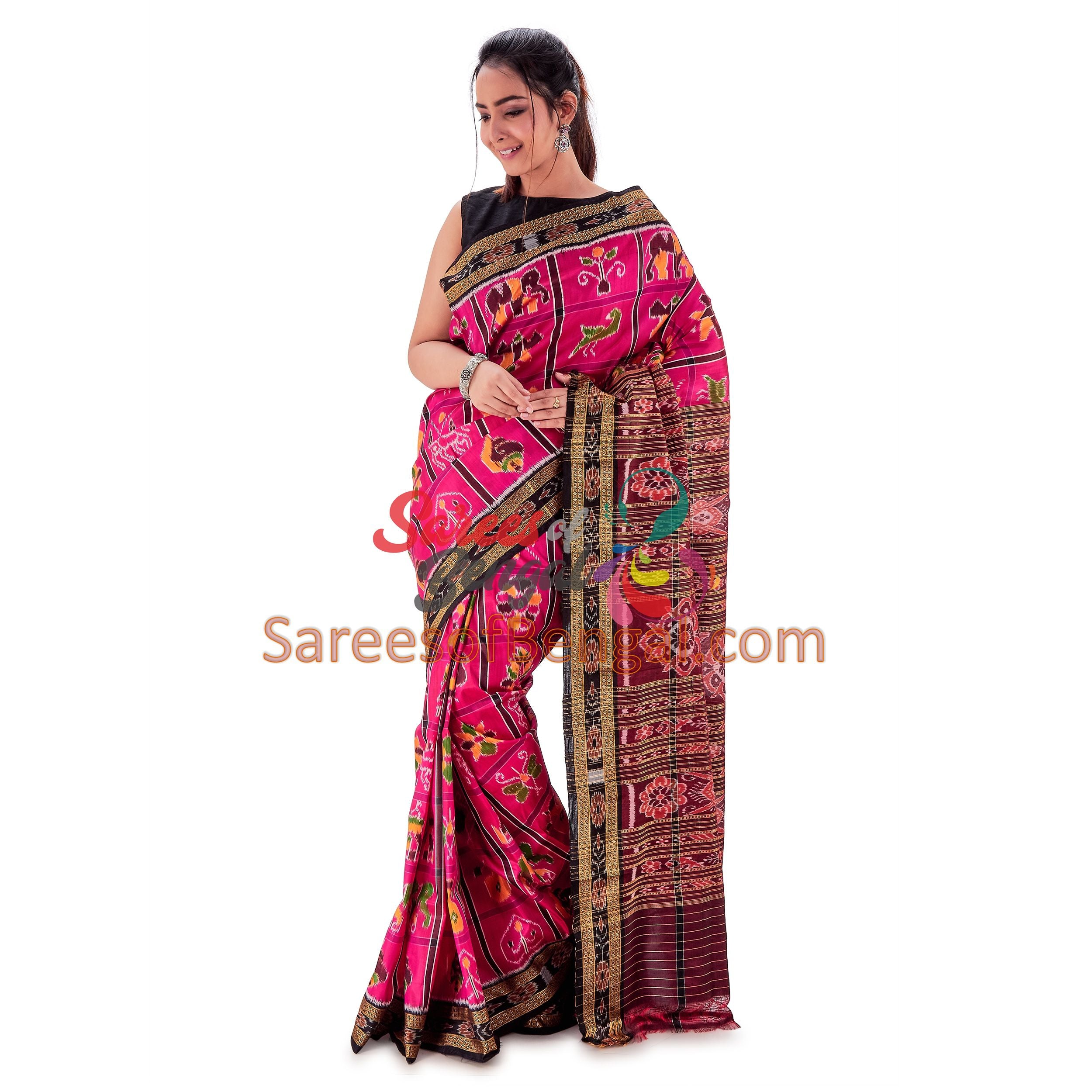 Authentic Odisha Nabakothi Ikkat Silk Saree