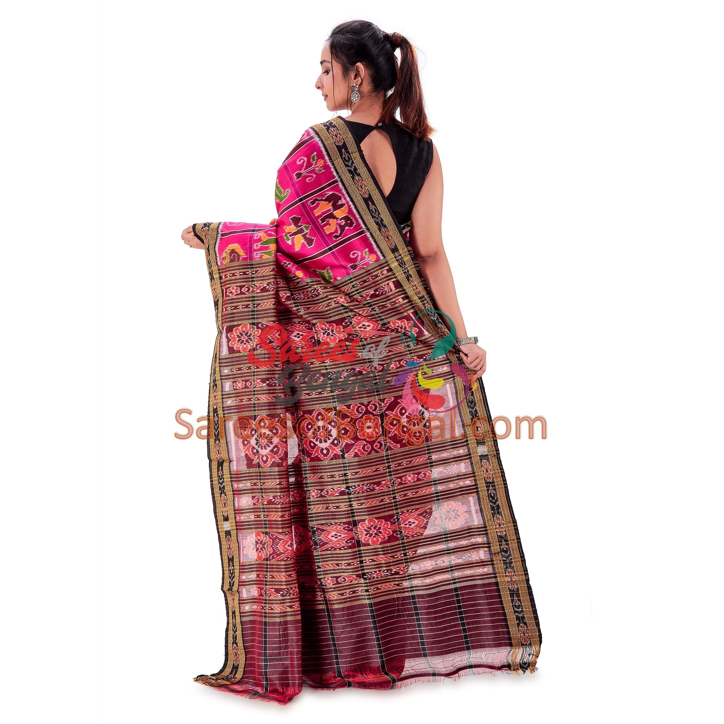 Authentic Odisha Nabakothi Ikkat Silk Saree