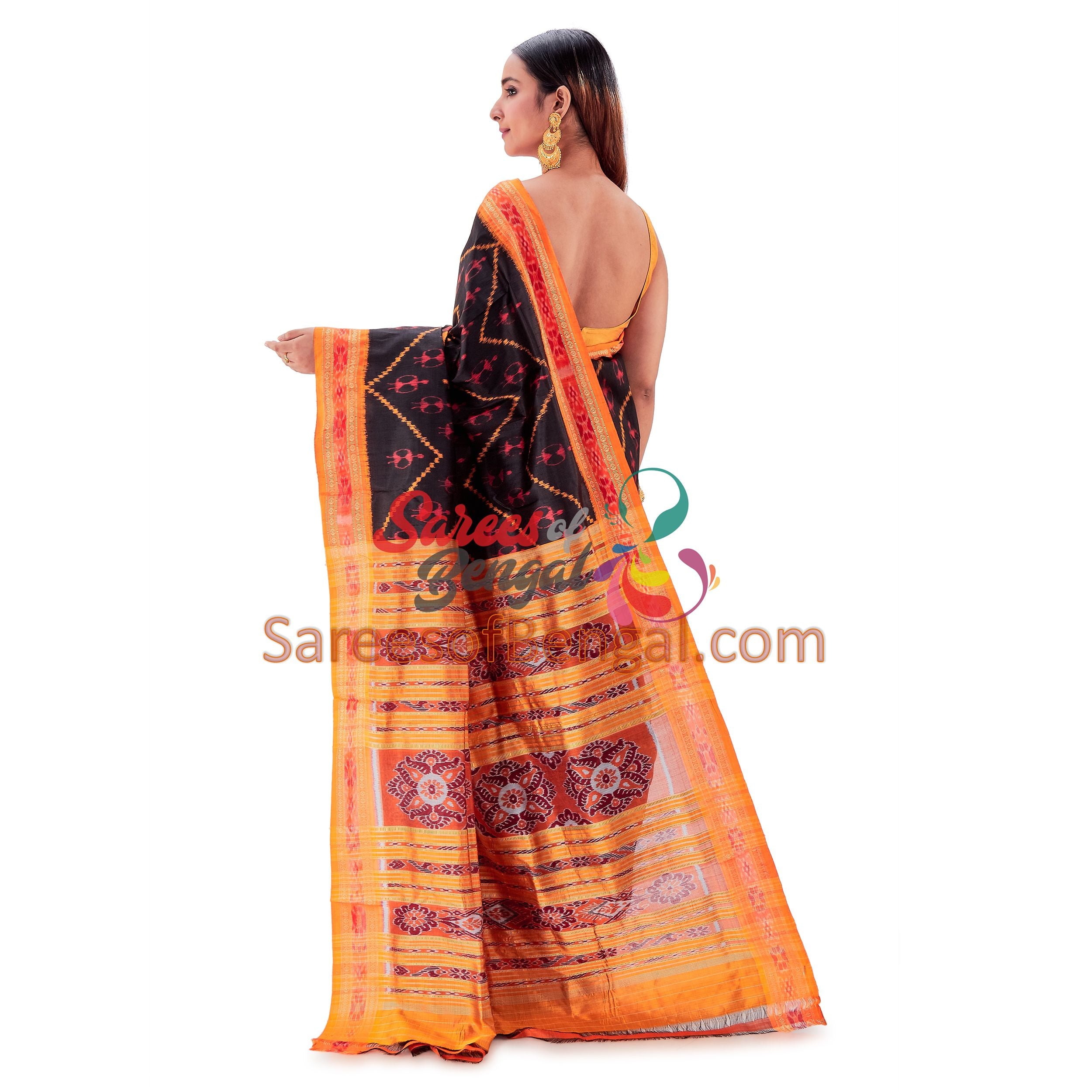 Odisha Nuapatna Ikkat Silk Saree Black