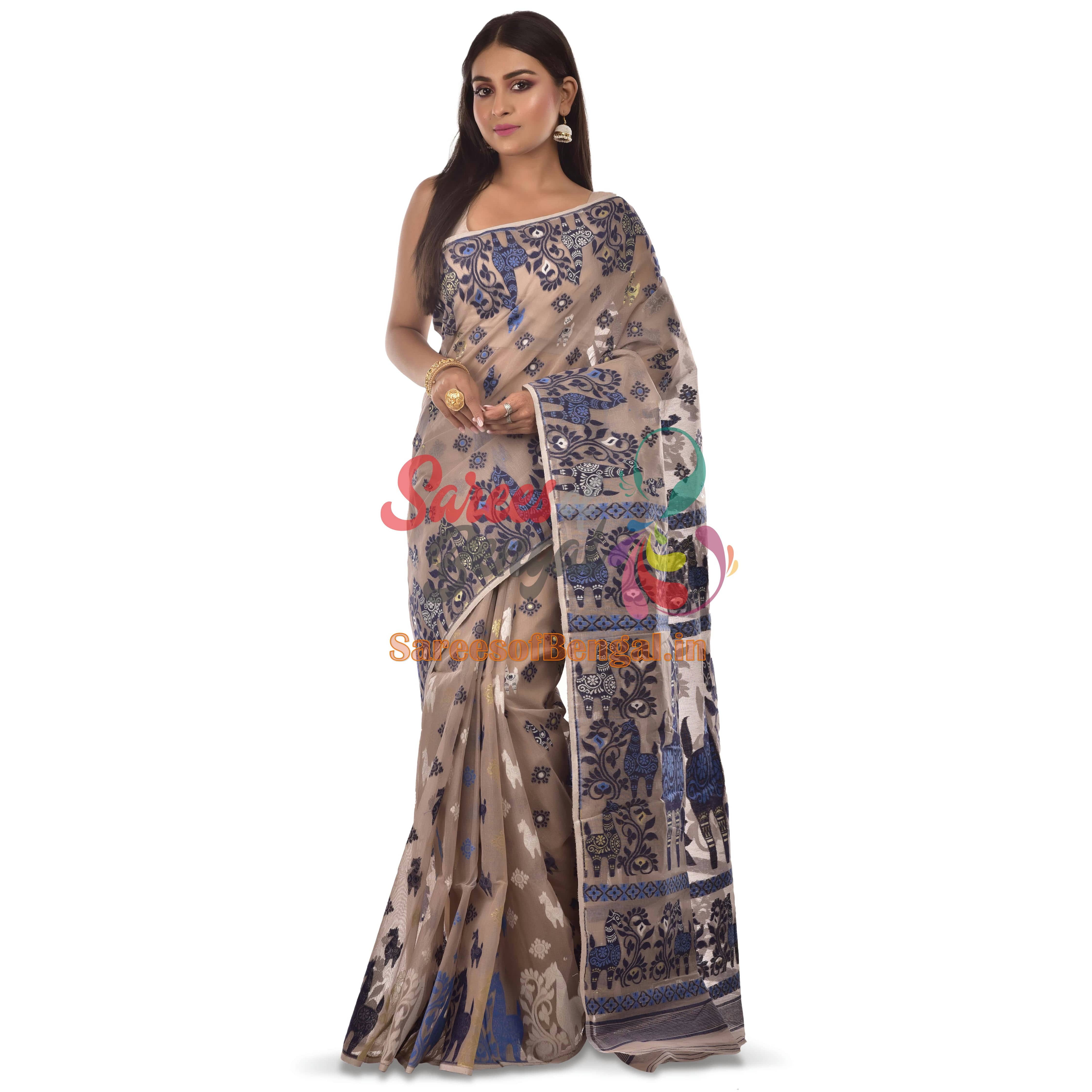 Bengal Jamdani Saree With Allover Work