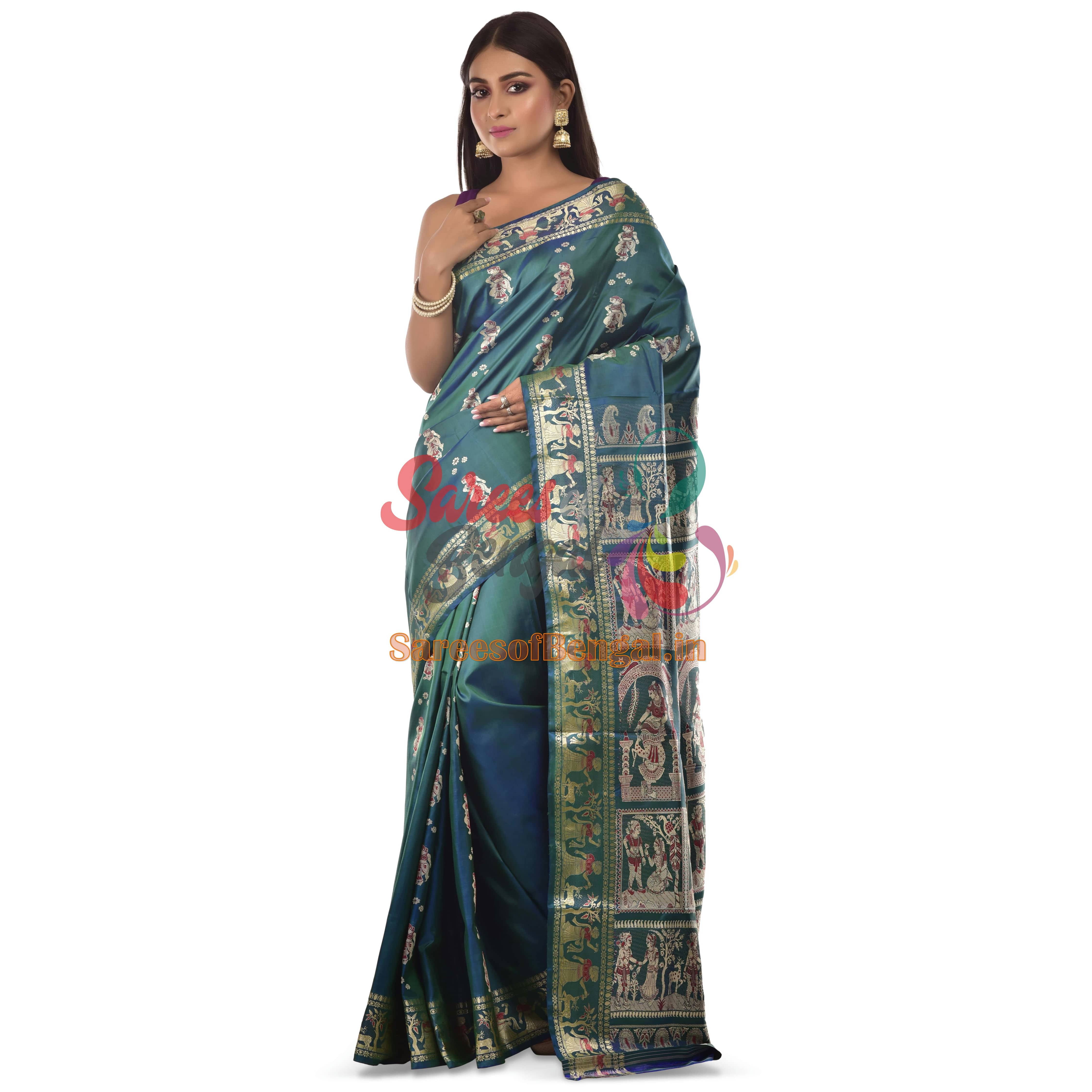 Bishnupuri Meenakari Baluchari Silk Saree