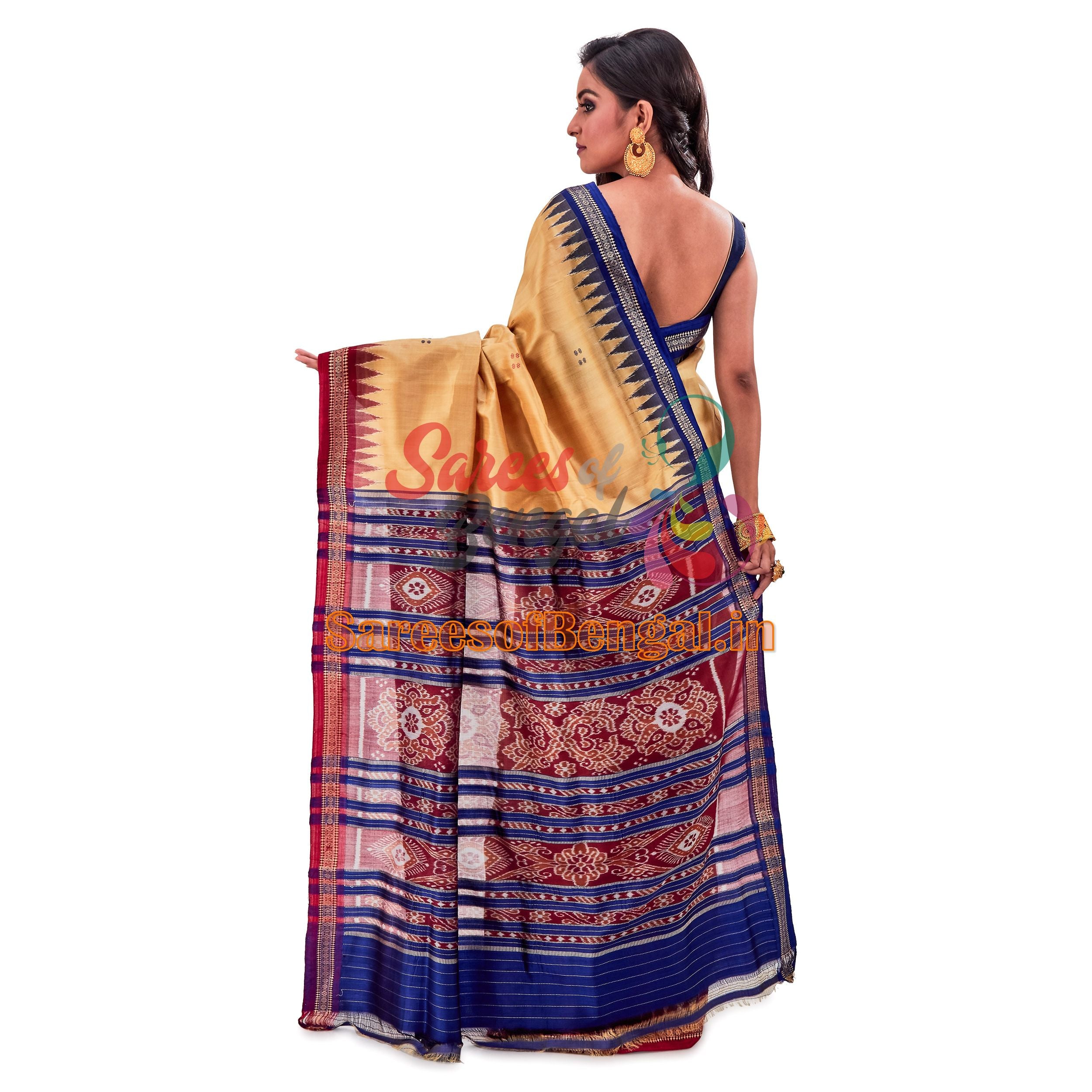 Ganga-Jamuna Border Ikkat Silk Saree
