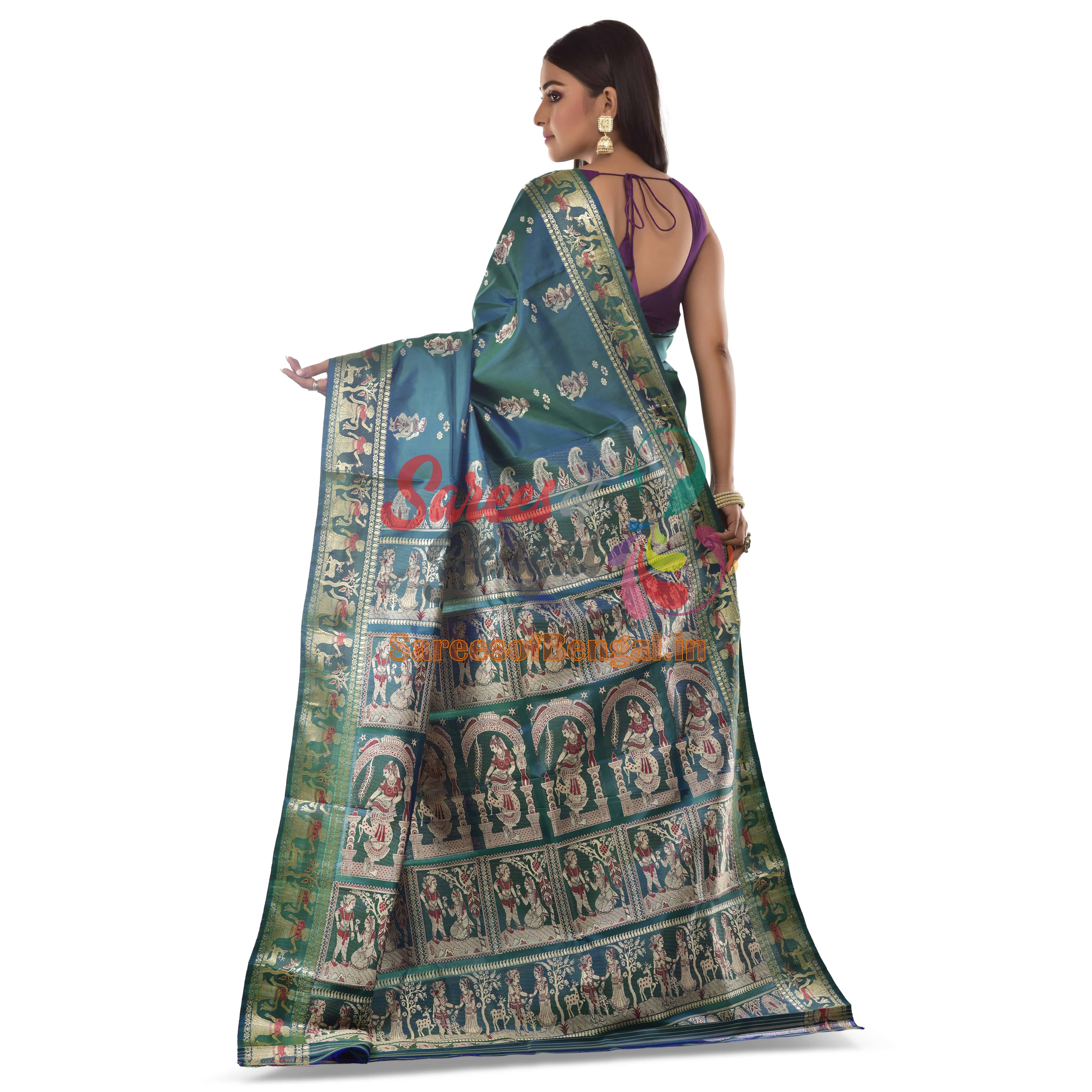 Bishnupuri Meenakari Baluchari Silk Saree