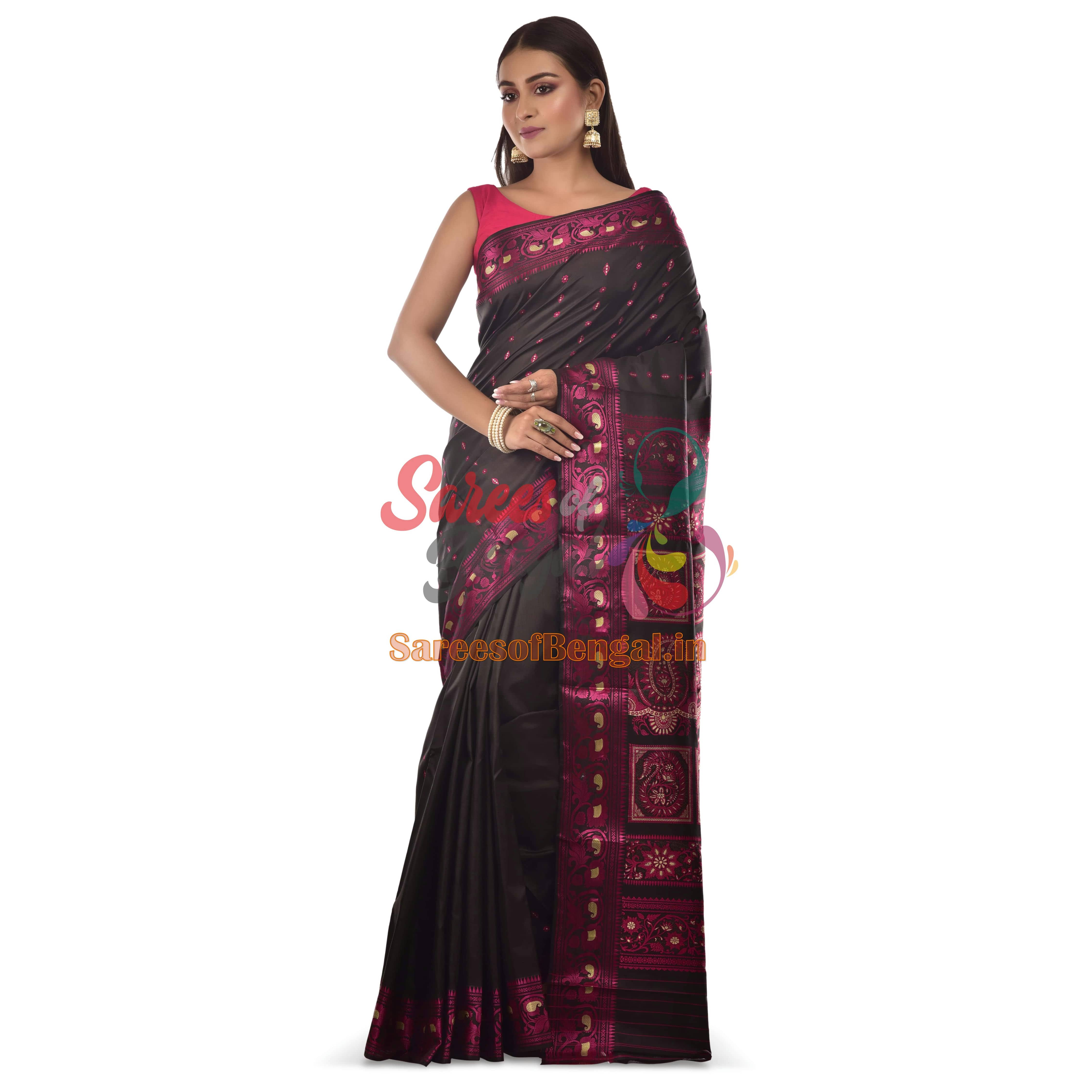 Authentic Paisley Motif Baluchari Saree