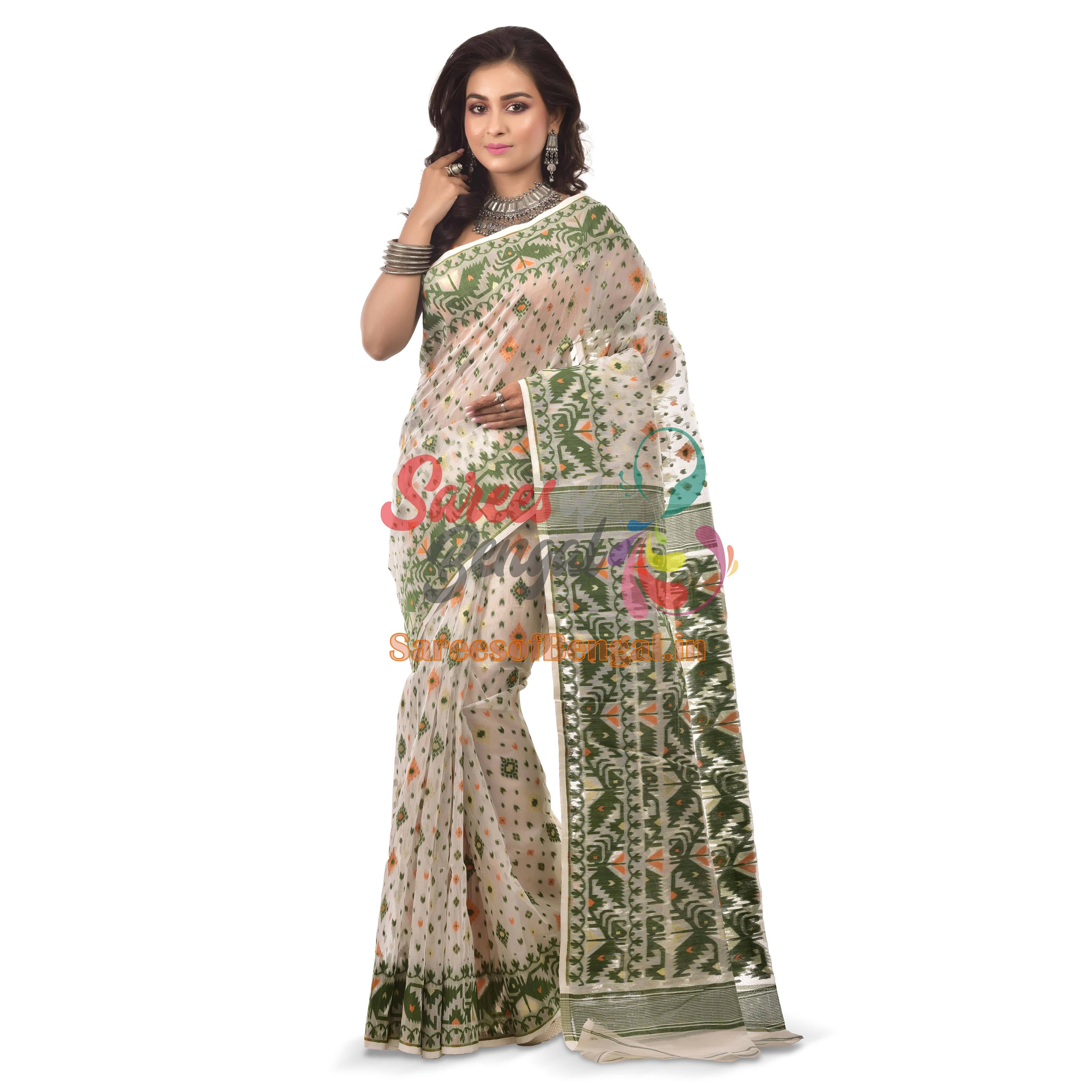 Traditional Jamdani Work Saree