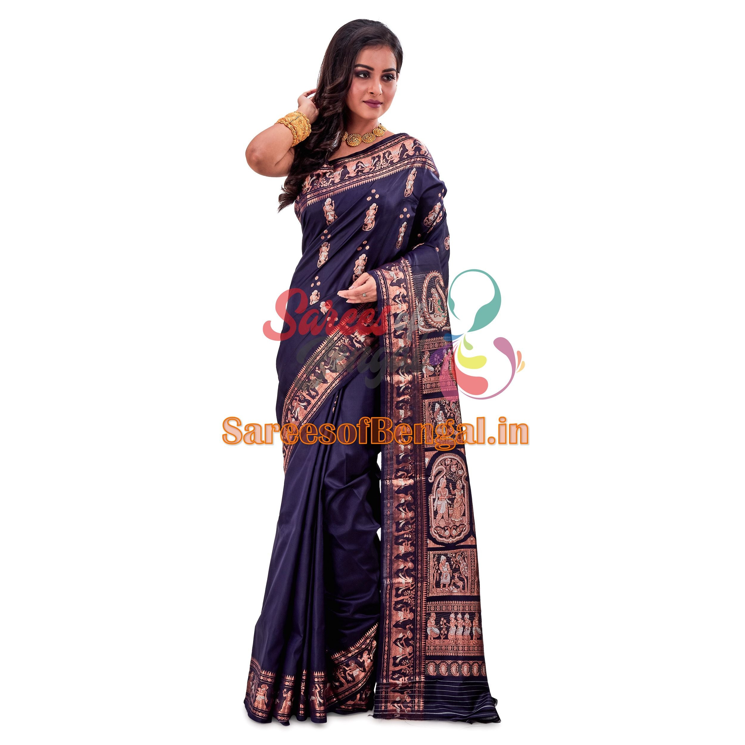 Copper Zari Swarnachari Silk Saree