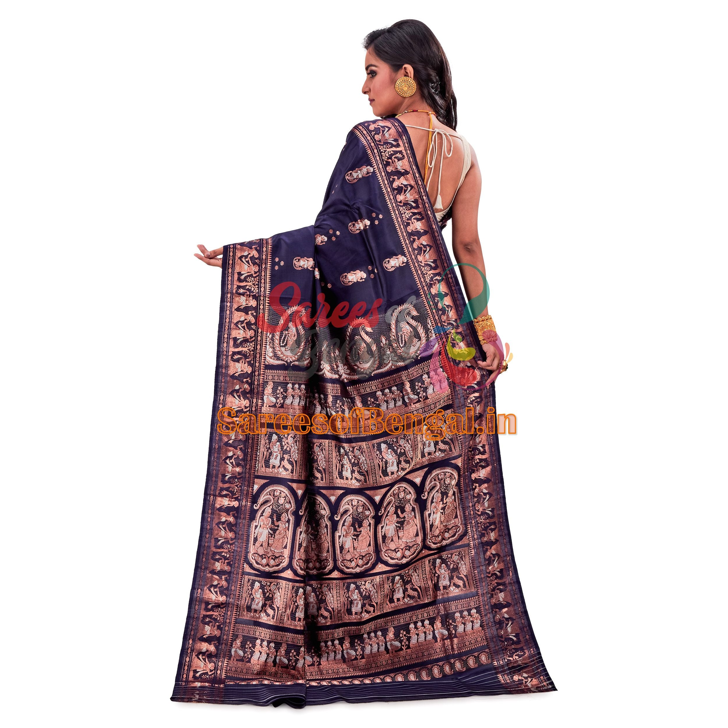 Copper Zari Swarnachari Silk Saree