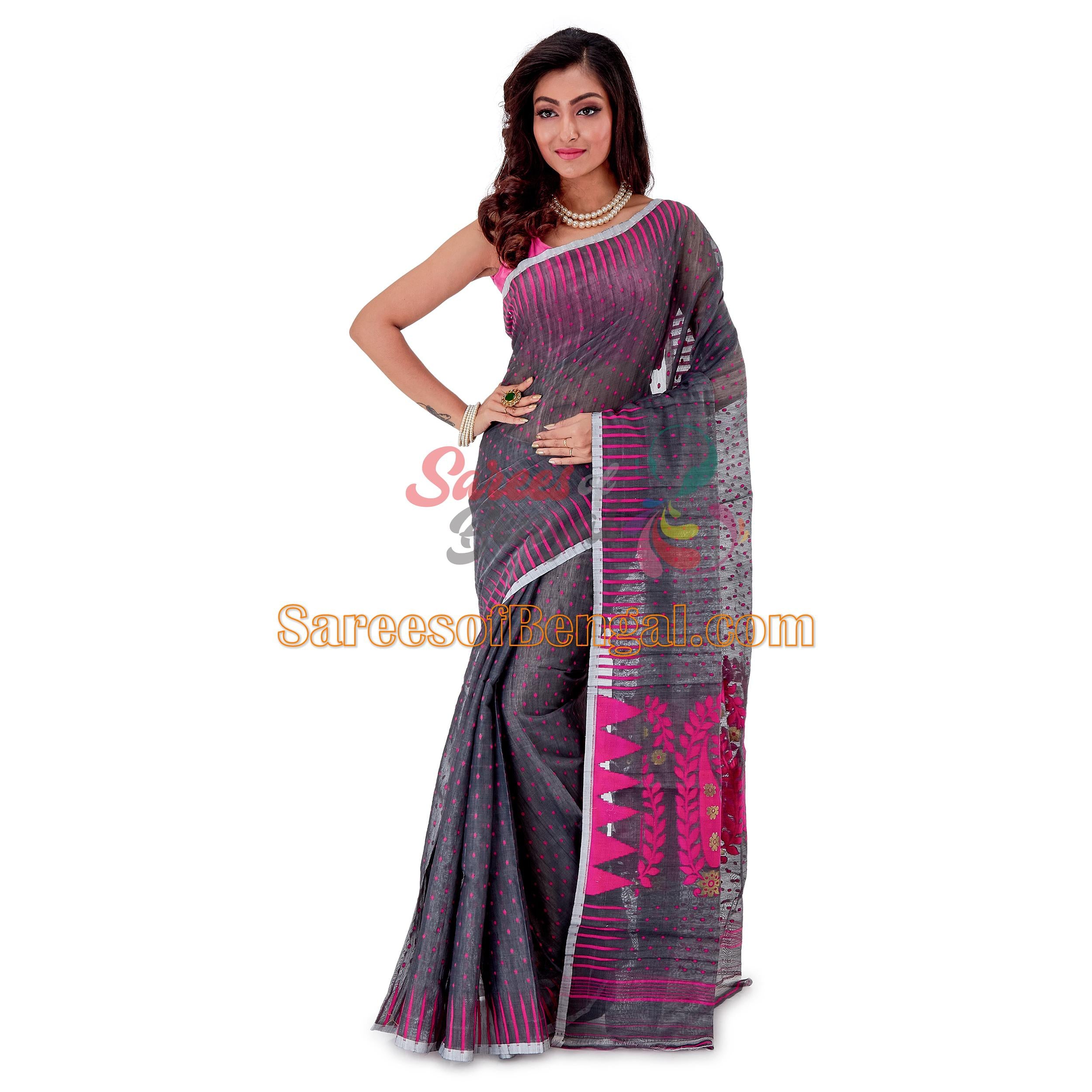 Handwoven Cotton Silk Jamdani Saree