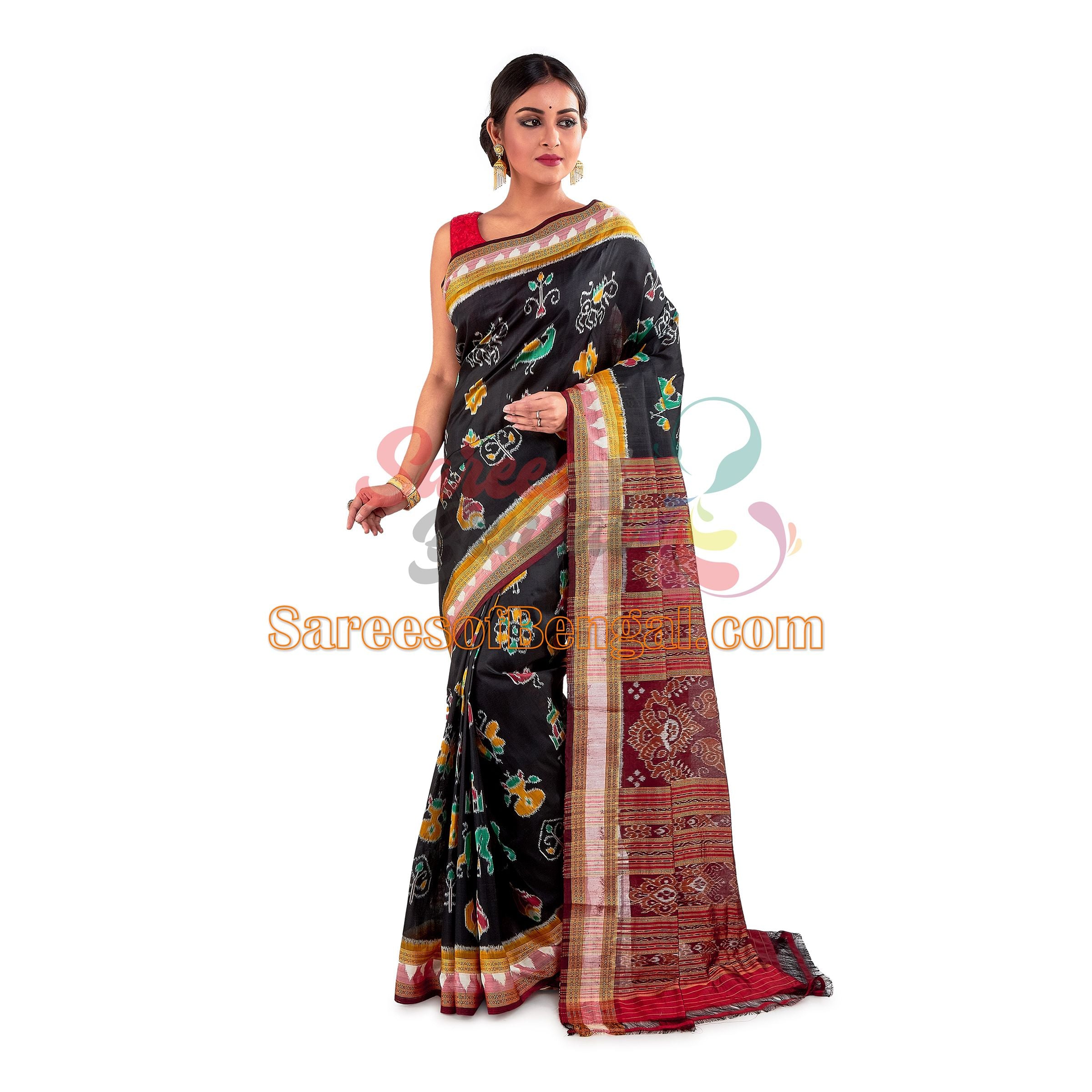 Authentic Odisha Nabakothi Ikkat Silk Saree