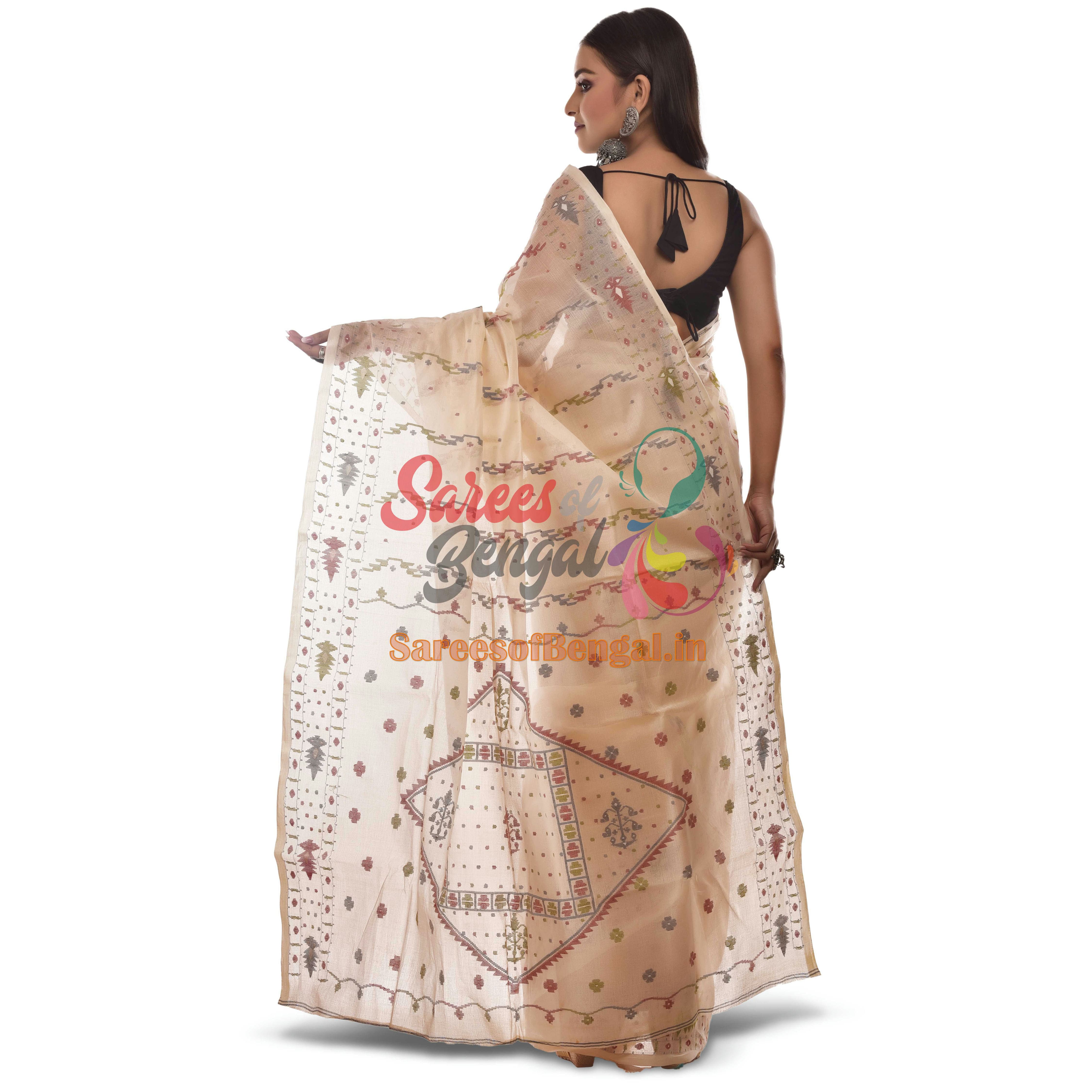 Handwoven Pure Cotton Jamdani Saree