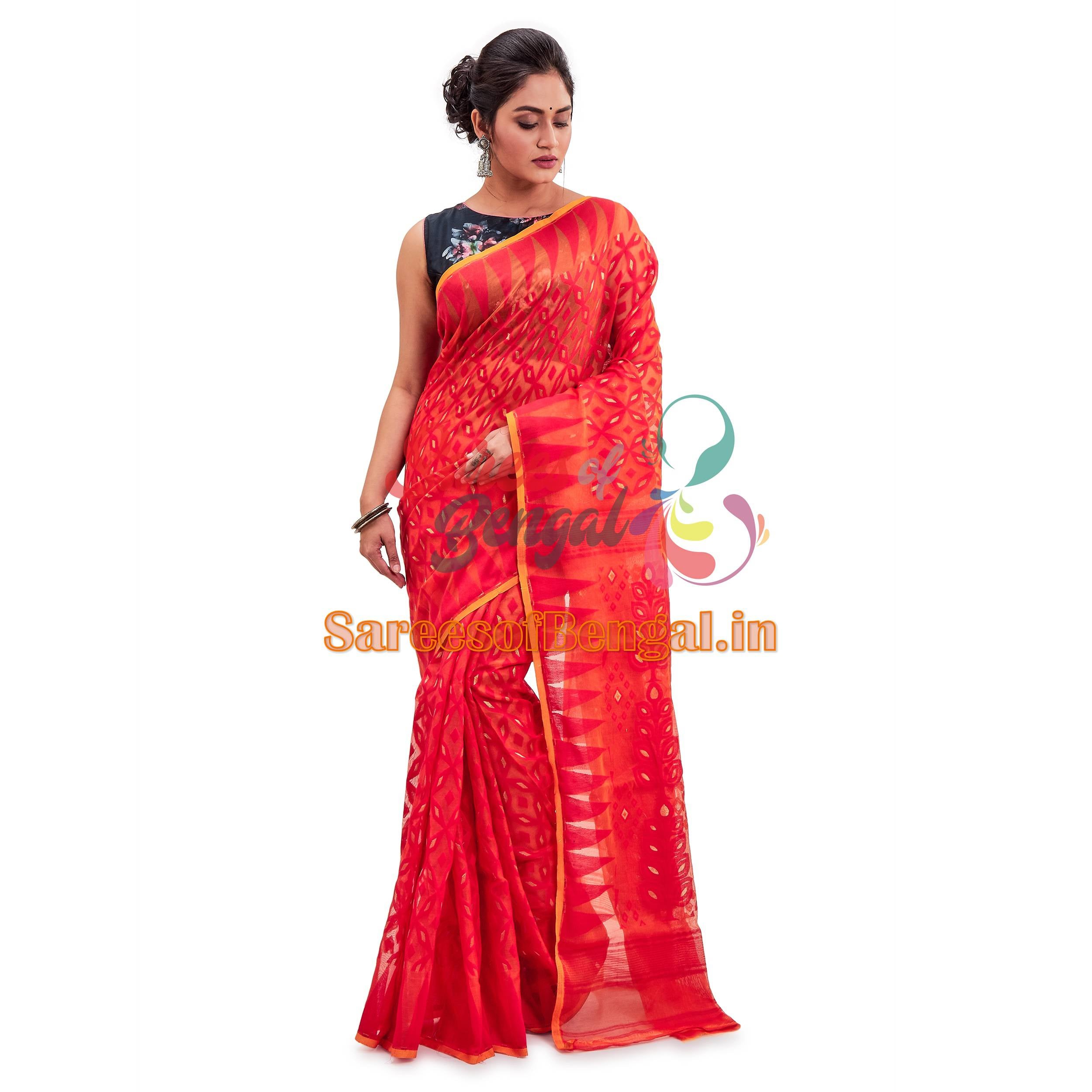 Dual Toned Authentic Jamdani Saree