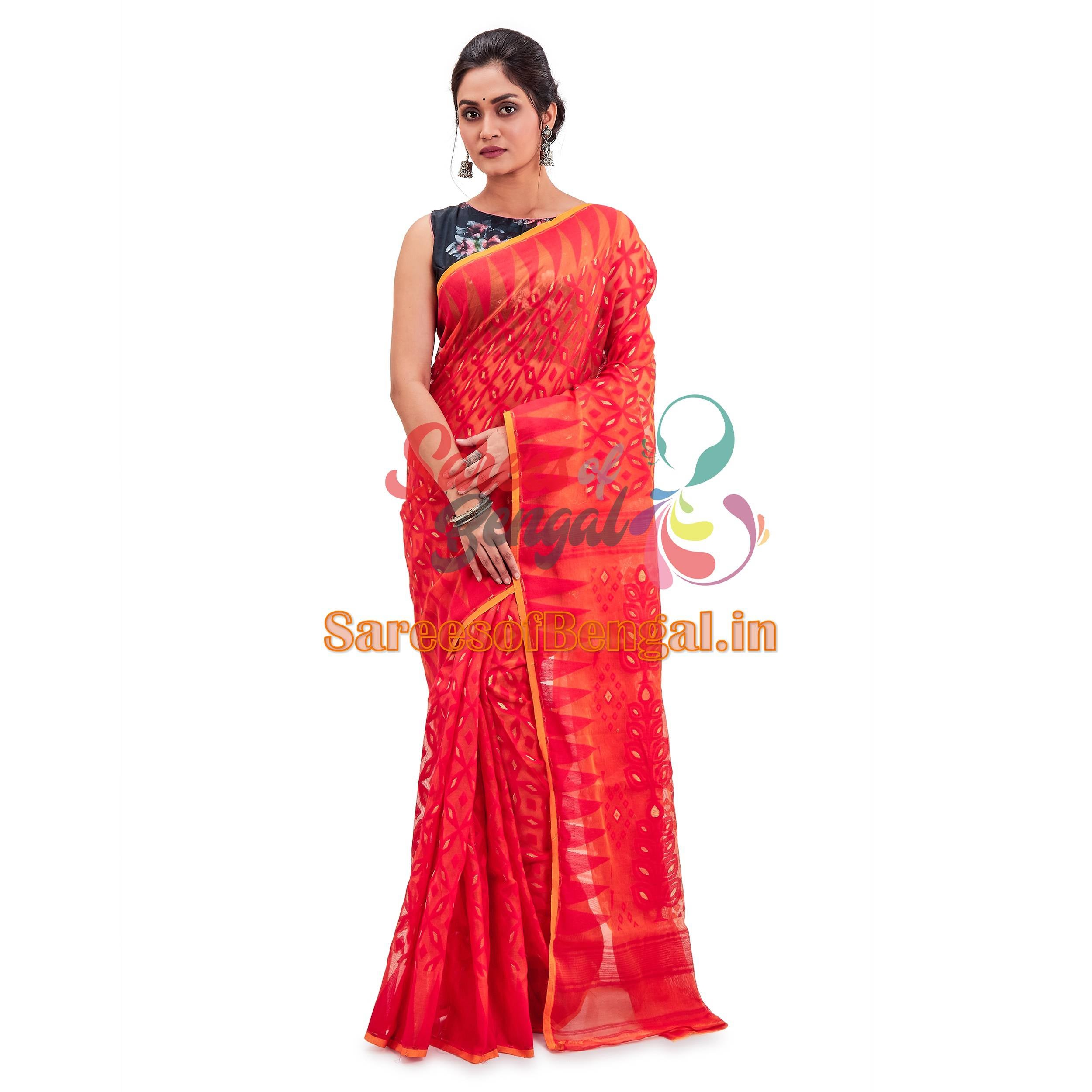 Dual Toned Authentic Jamdani Saree