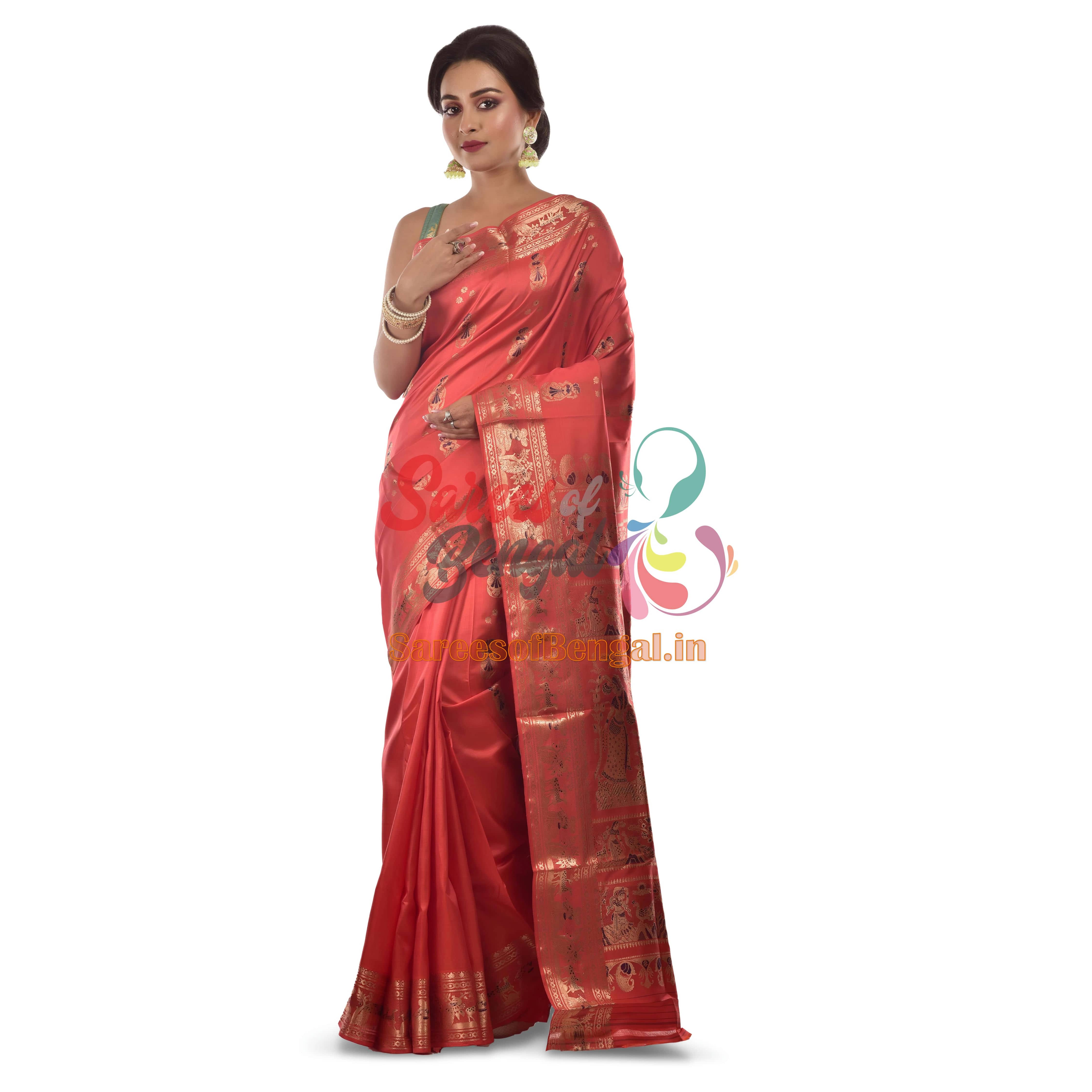 Bishnupuri Swarnachari Silk Saree