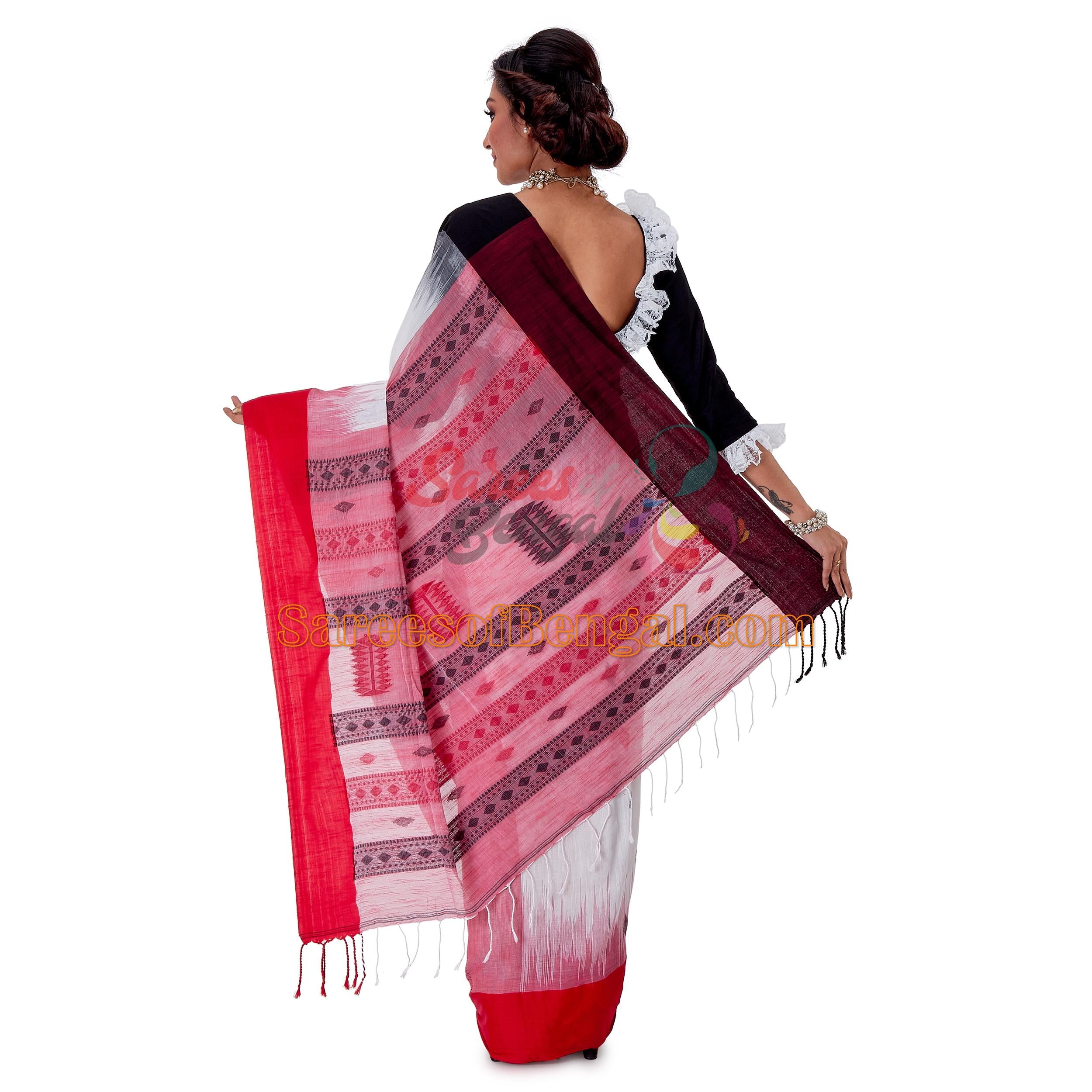 Handwoven Khadi Jamdani Saree