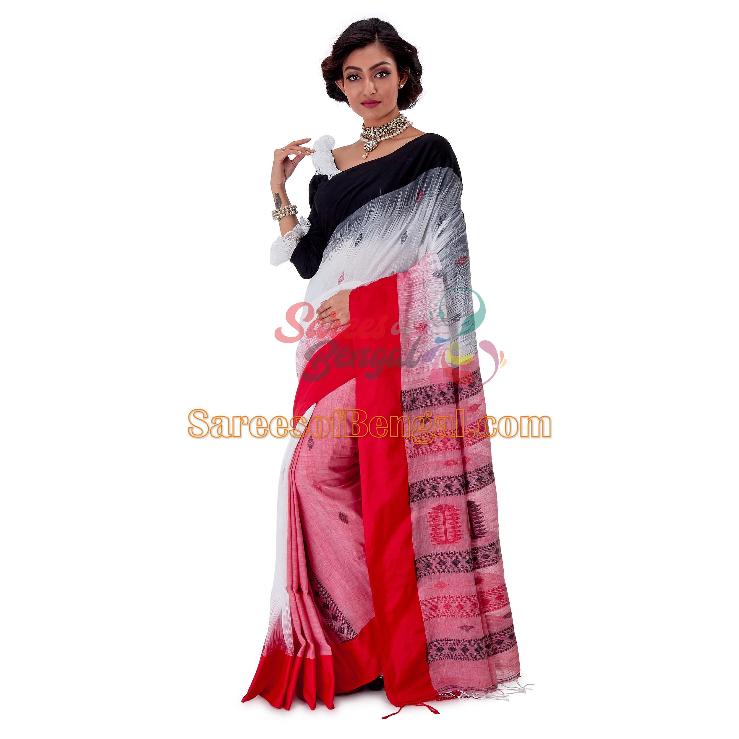 Handwoven Khadi Jamdani Saree