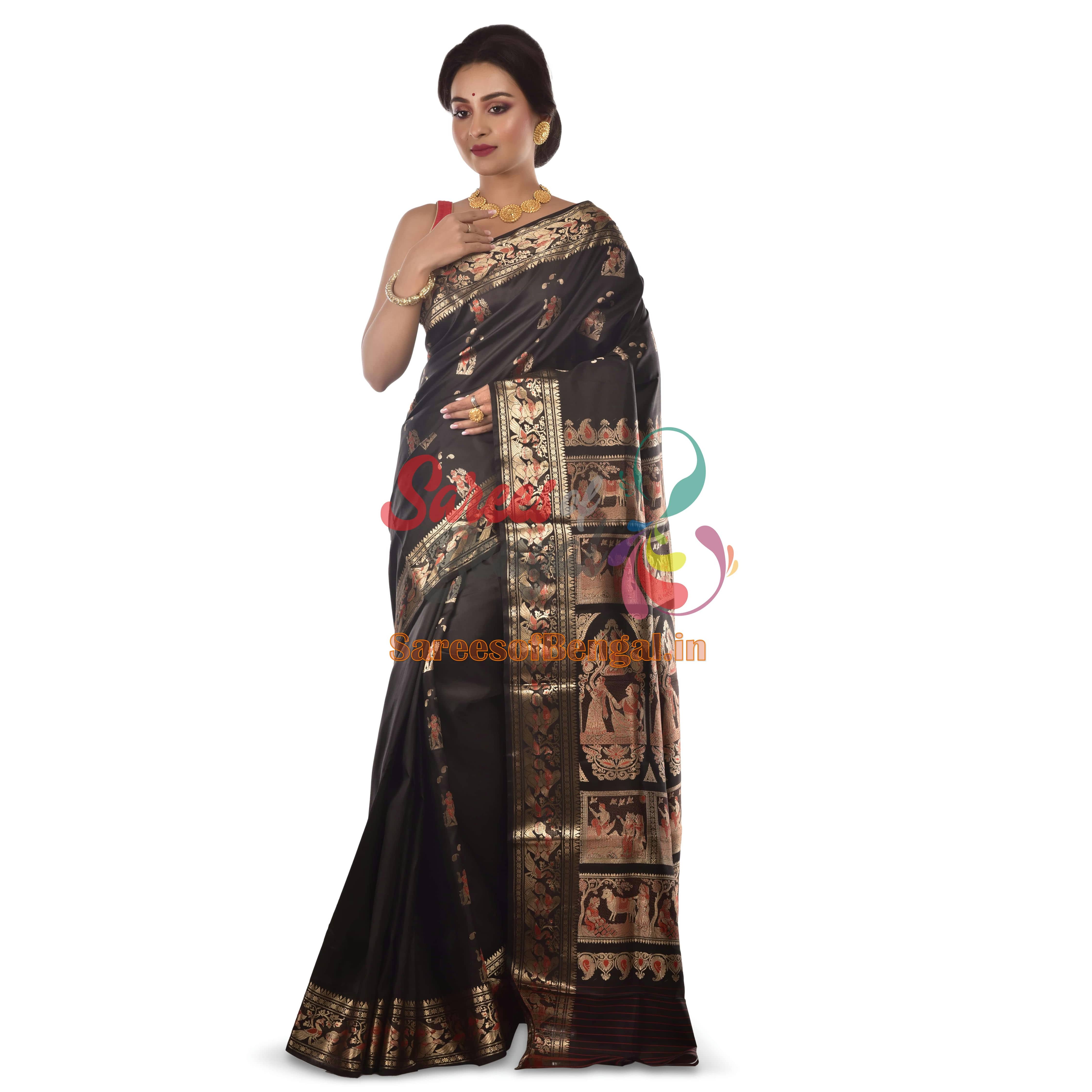 Authentic Black Swarnachari Saree