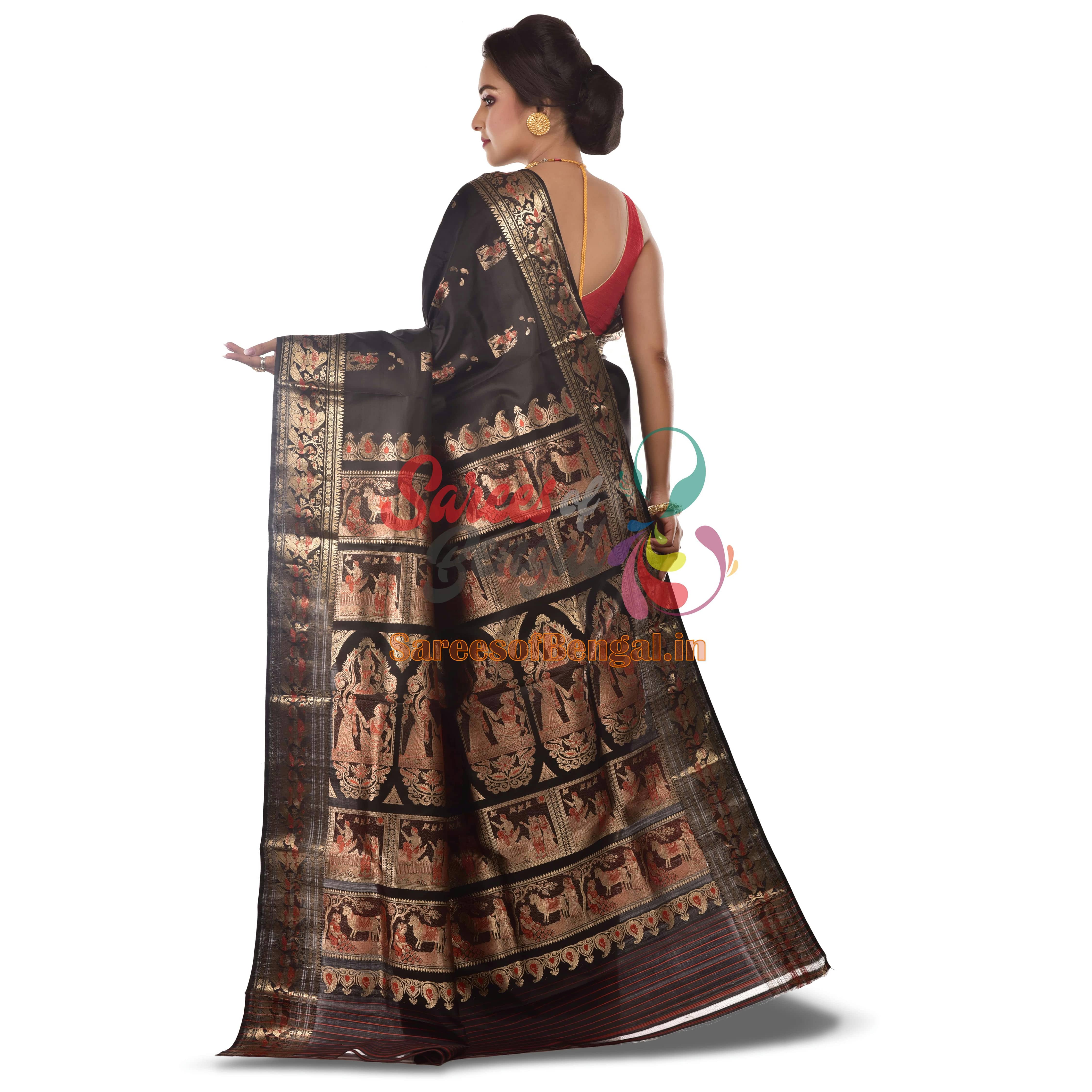 Authentic Black Swarnachari Saree