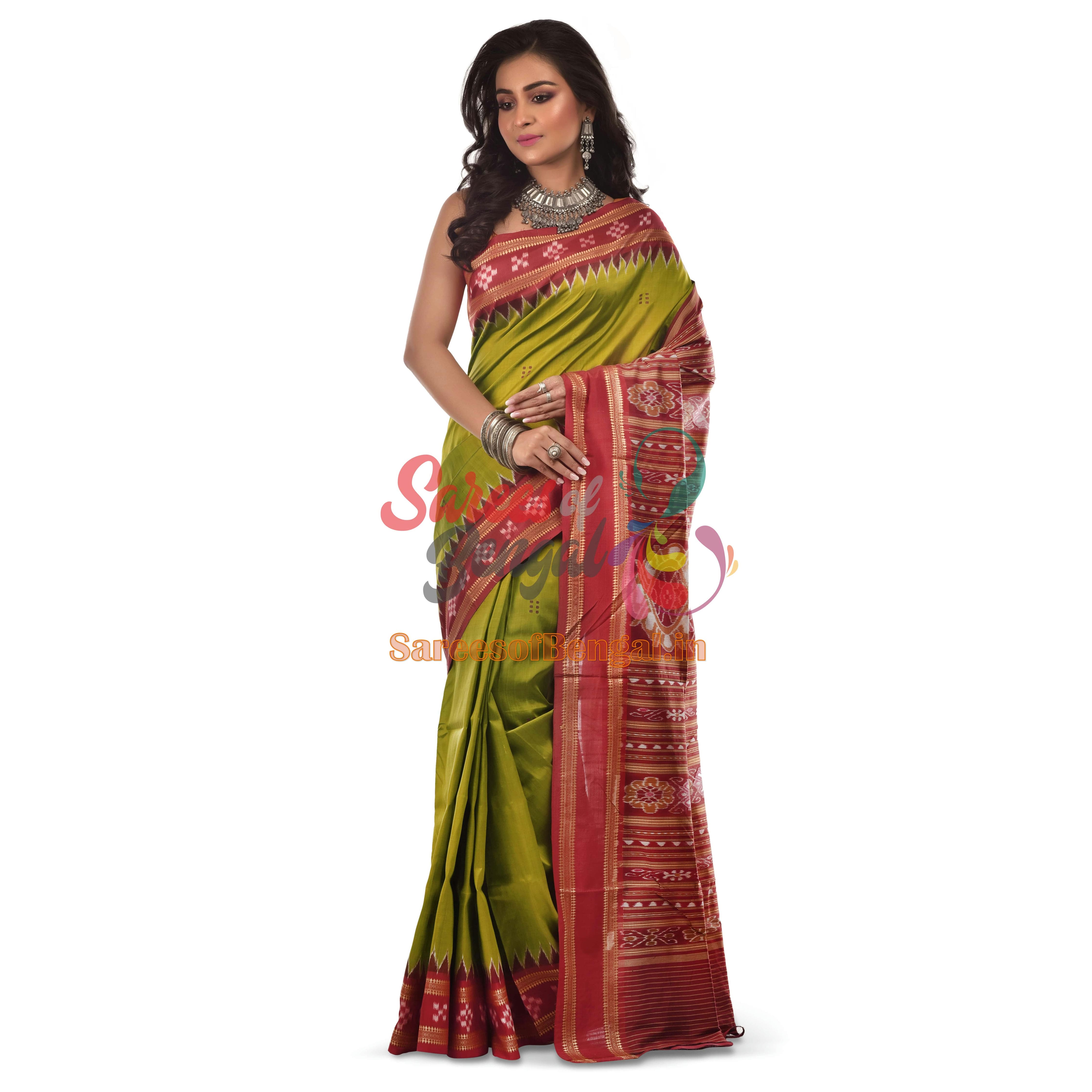 Pasapalli Border Ikkat Silk Saree