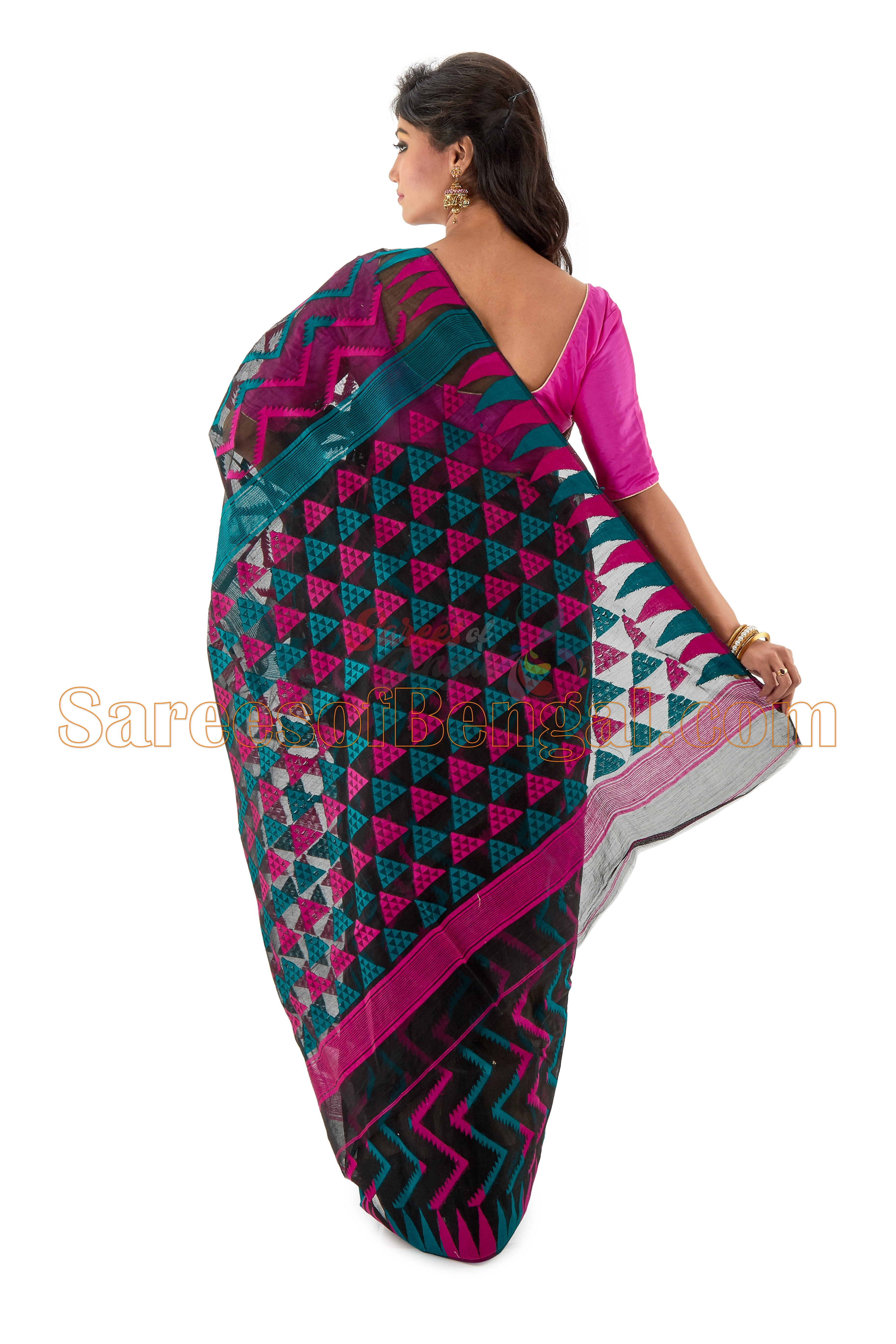 Allover Work Bengal Jamdani Saree